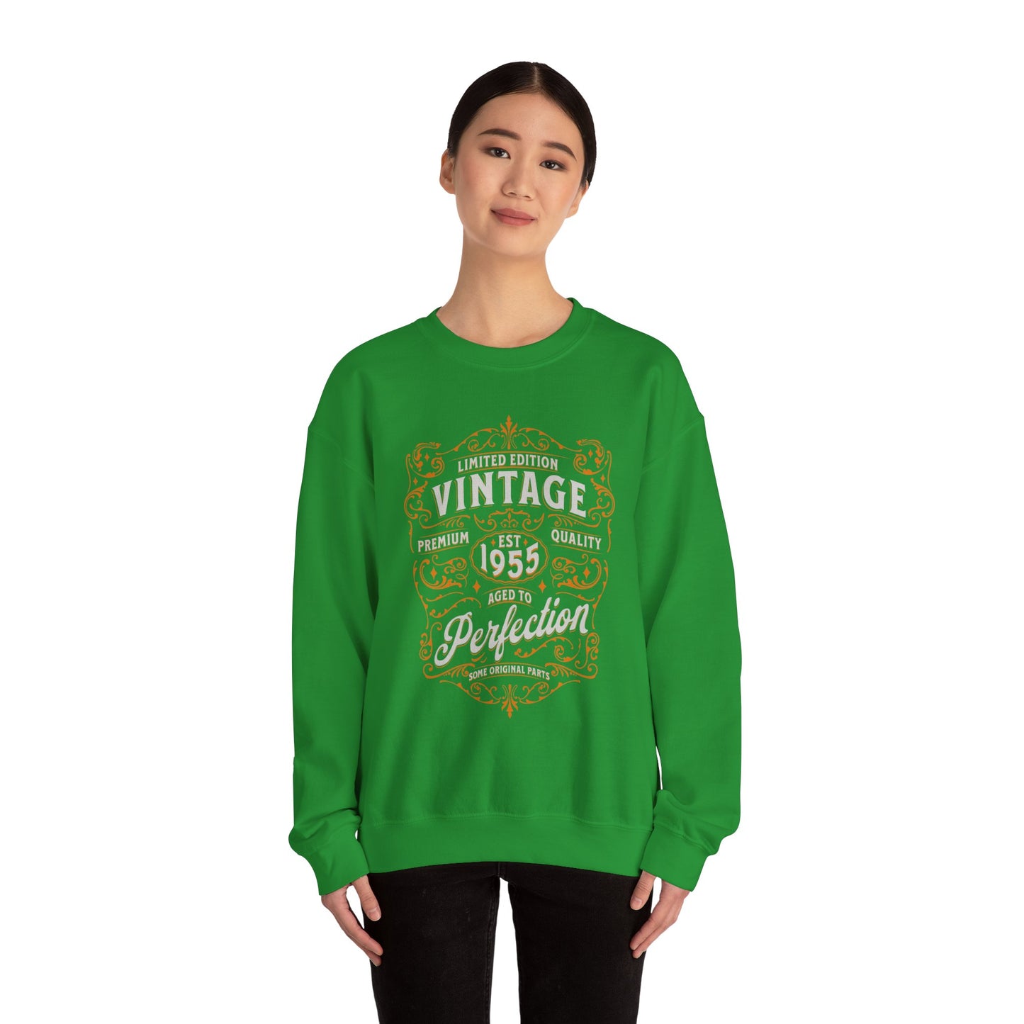 Personalized Vintage Perfection Crewneck Sweatshirt – Retro Graphic Pullover Shirt