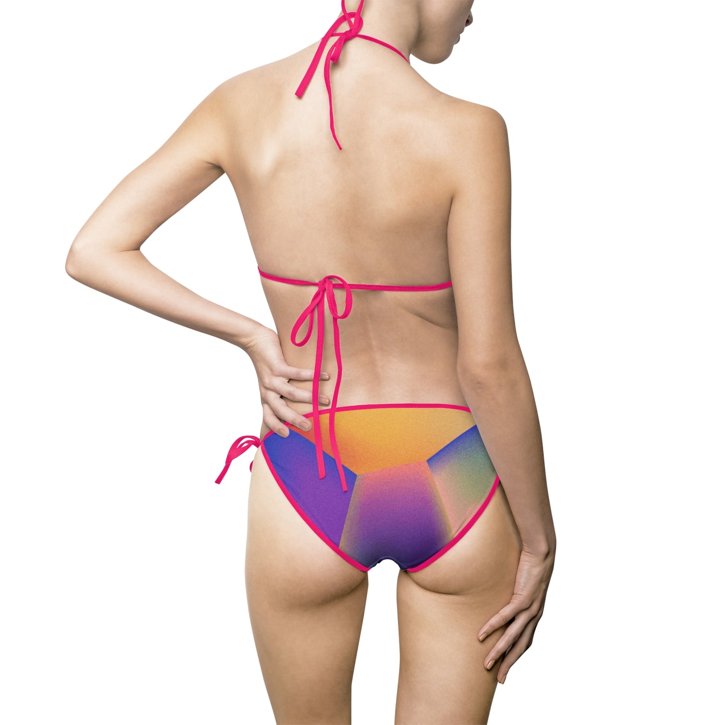 Geometric Women's Bikini Swimsuit - Summer Beachwear, Cute One-of-a-Kind Print Bikini, Matching Men Swim Trunk Available
