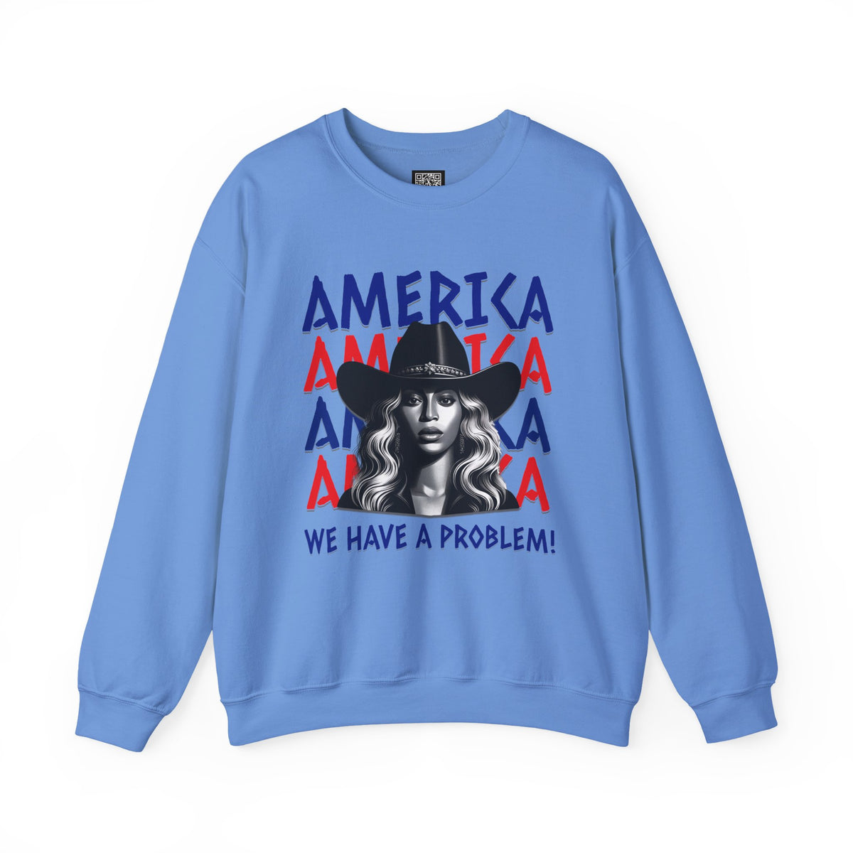 America Graphic Crewneck Sweatshirt, Beyonce America We Have a Problem, Fan Merchandise for Beyonce, Unisex Gildan Sweatshirts
