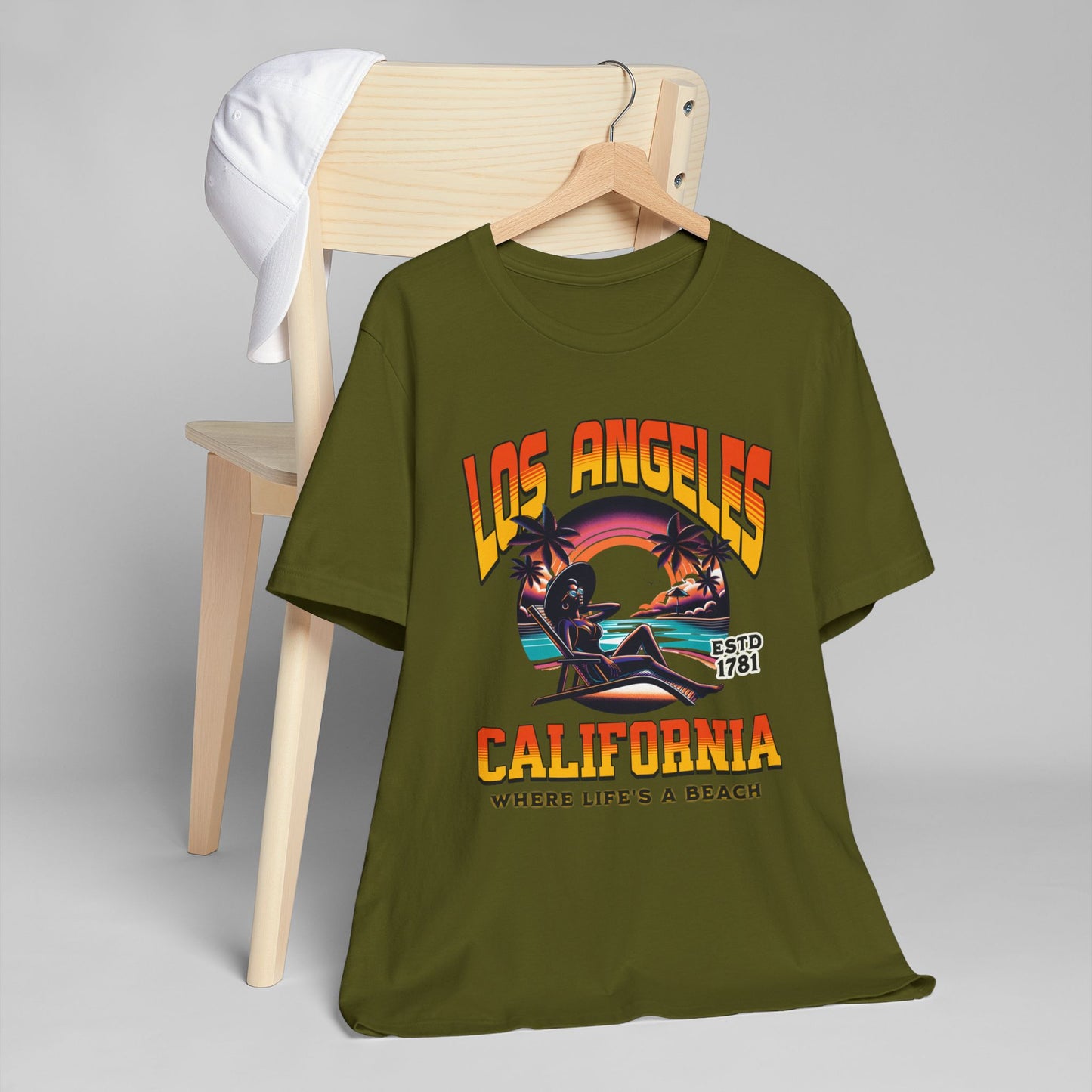 Los Angeles Vibes – “Where Life’s a Beach” Tee, Los Angeles Style Clothing, Beach Style T-Shirt, Rep Your City Los Angeles