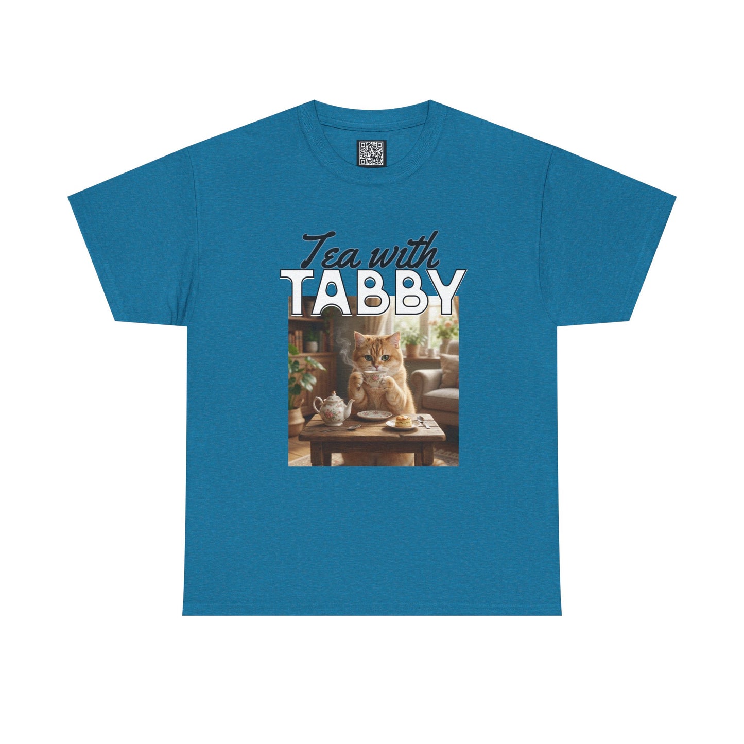 Personalized Tea with Tabby T-Shirt — Custom Cozy Cat Graphic Tee