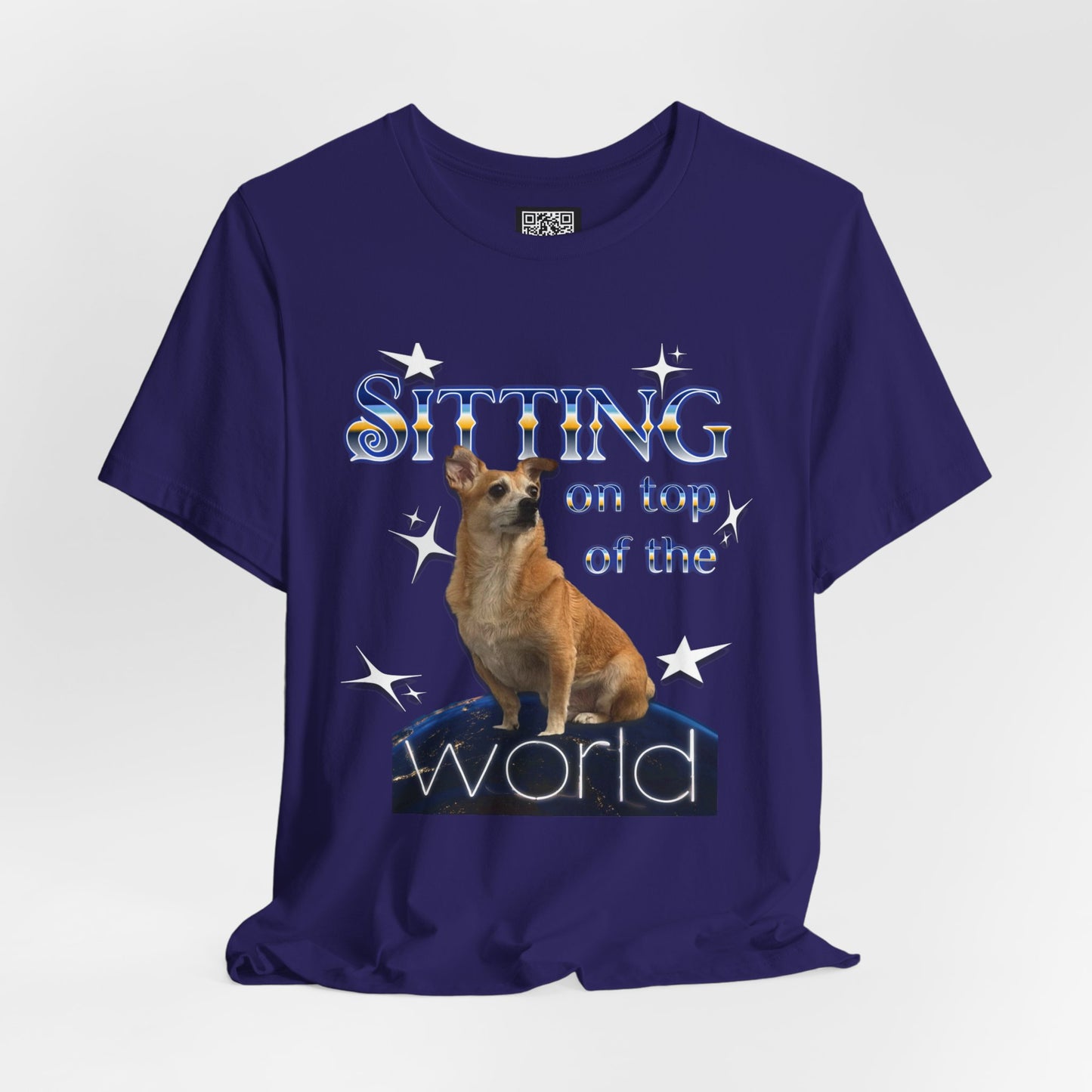 Personalized T‑Shirt for Pets— "Sitting on Top of the World" Chihuahua Graphic Tee