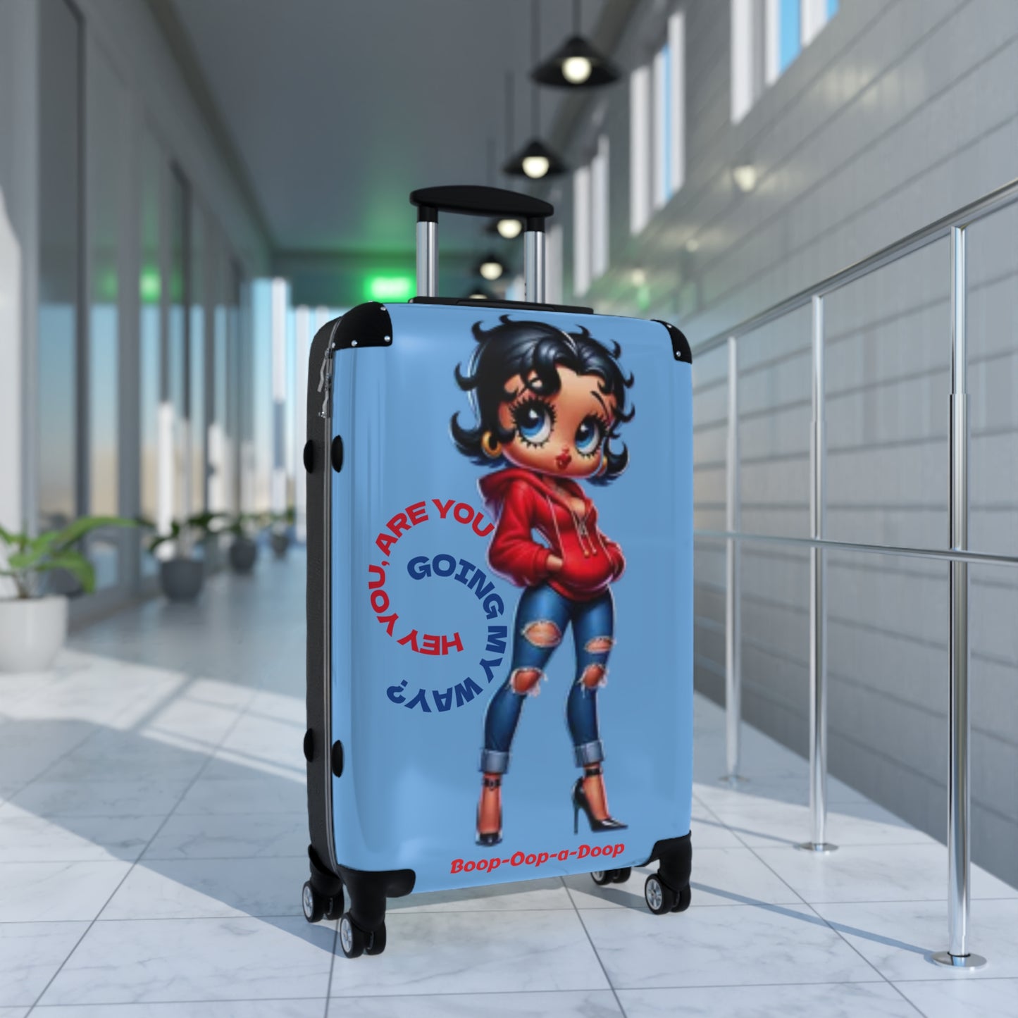 Chic Travel Suitcase with Trendy Betty Boop Cartoon Design, Durable Luggage for Fashion Lovers, Perfect Gift for Travelers, Weekend Getaways