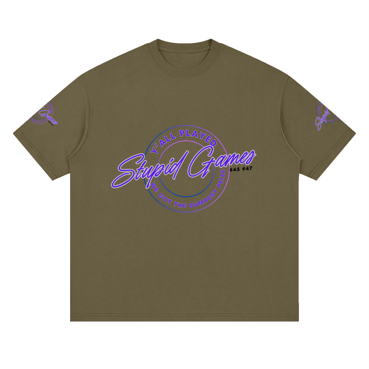 "Played Stupid Games" Streetwear Loose Drop Shoulder Tee