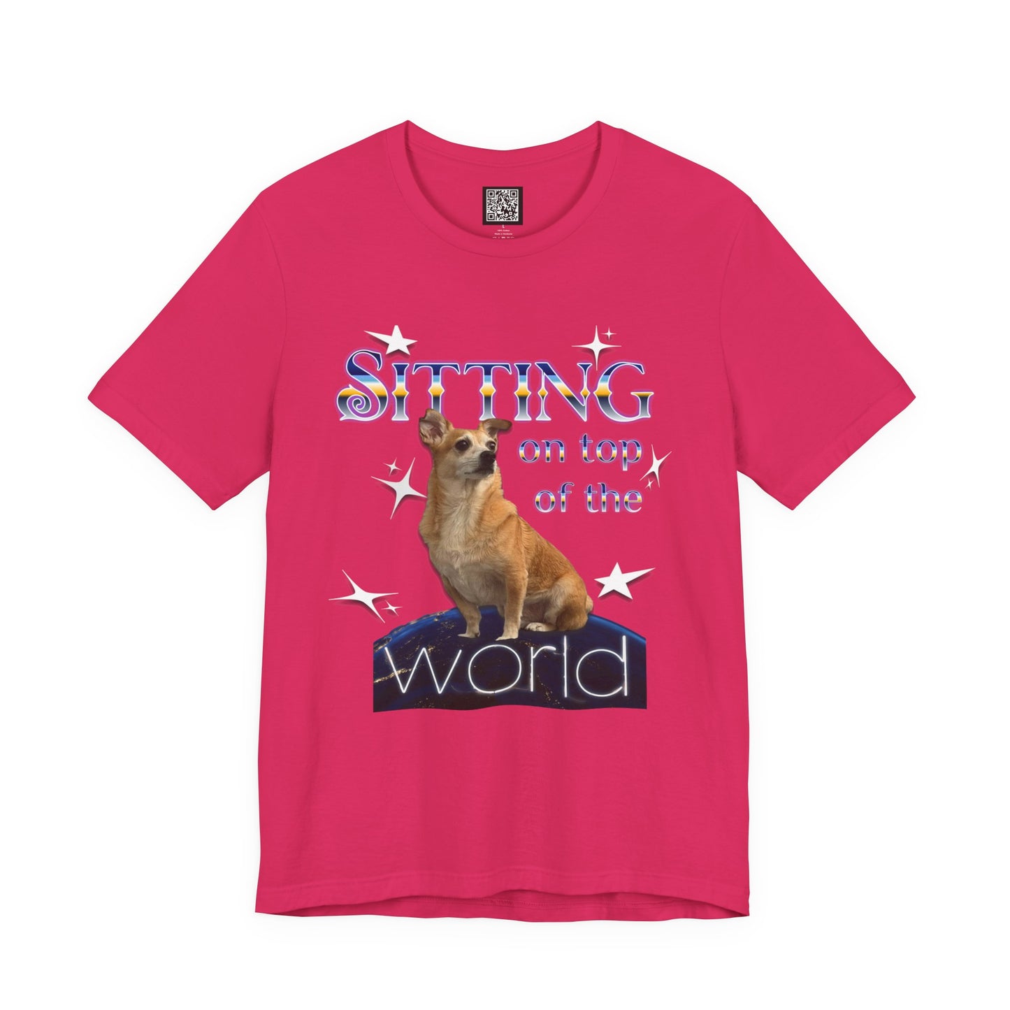 Personalized T‑Shirt for Pets— "Sitting on Top of the World" Chihuahua Graphic Tee