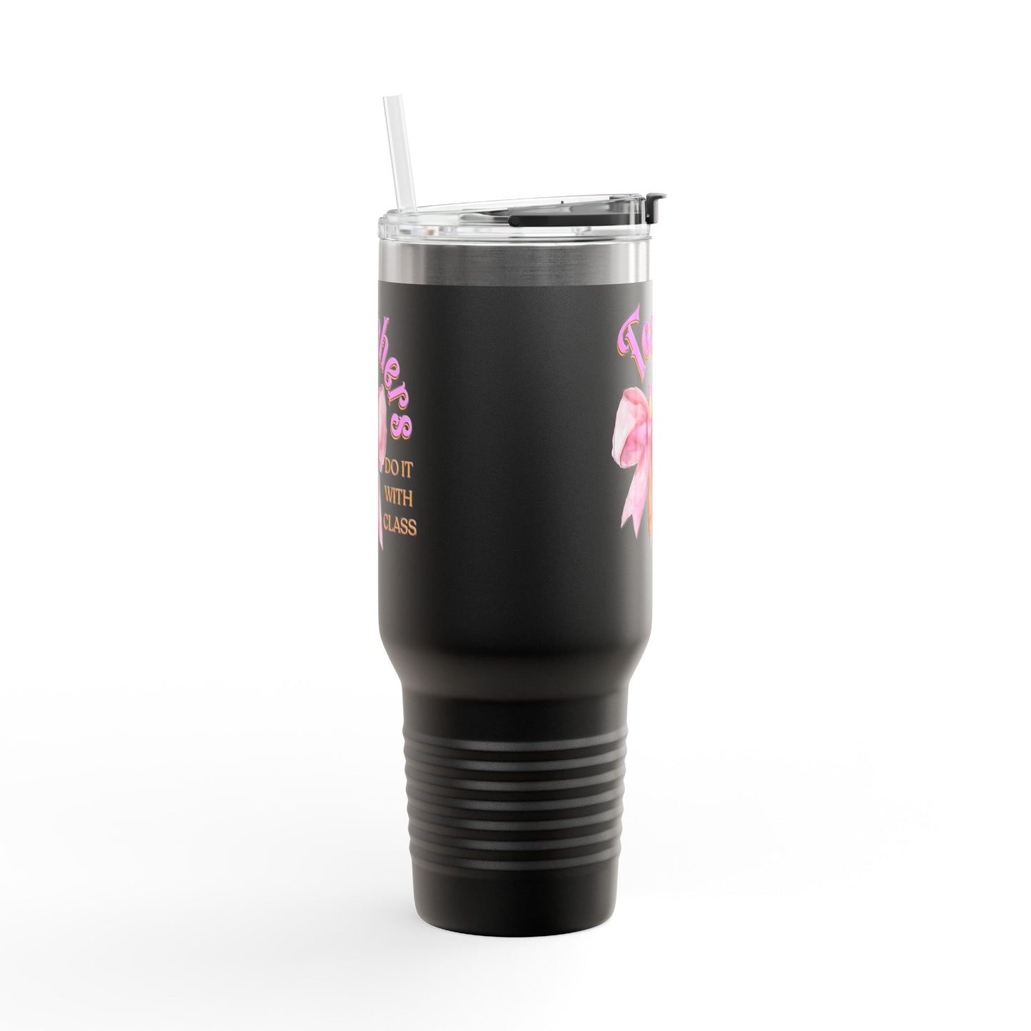 Stylish Insulated Travel Mug for Teachers, Cute 40oz Coquette Teacher Tumbler, Gifts for Educators, Coffee Lover Travel Cup, Back to School Mug Gift