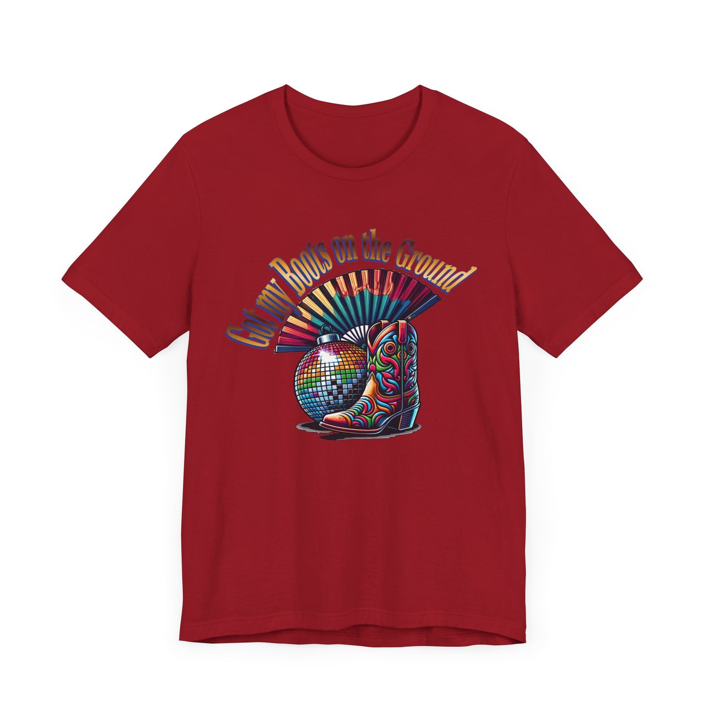 Boots on the Ground Groove Tee, Disco Ball Unisex Jersey Tee - Fun Tee for Latest Dance Crave Boots on the Ground Music Lovers