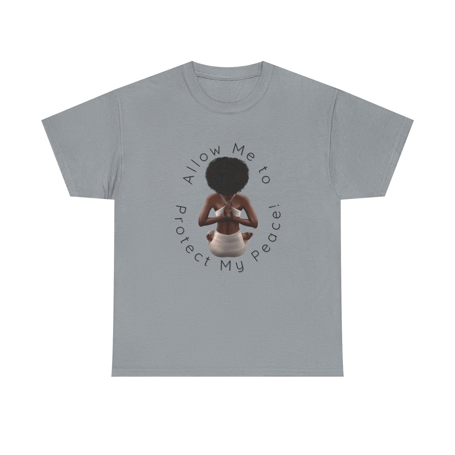 Protect My Peace Yoga Art - Afrocentric Serenity T-Shirt, Black History Month Shirts, T-Shirt Gift for Black Women, Gift for Yoga Enthusiast