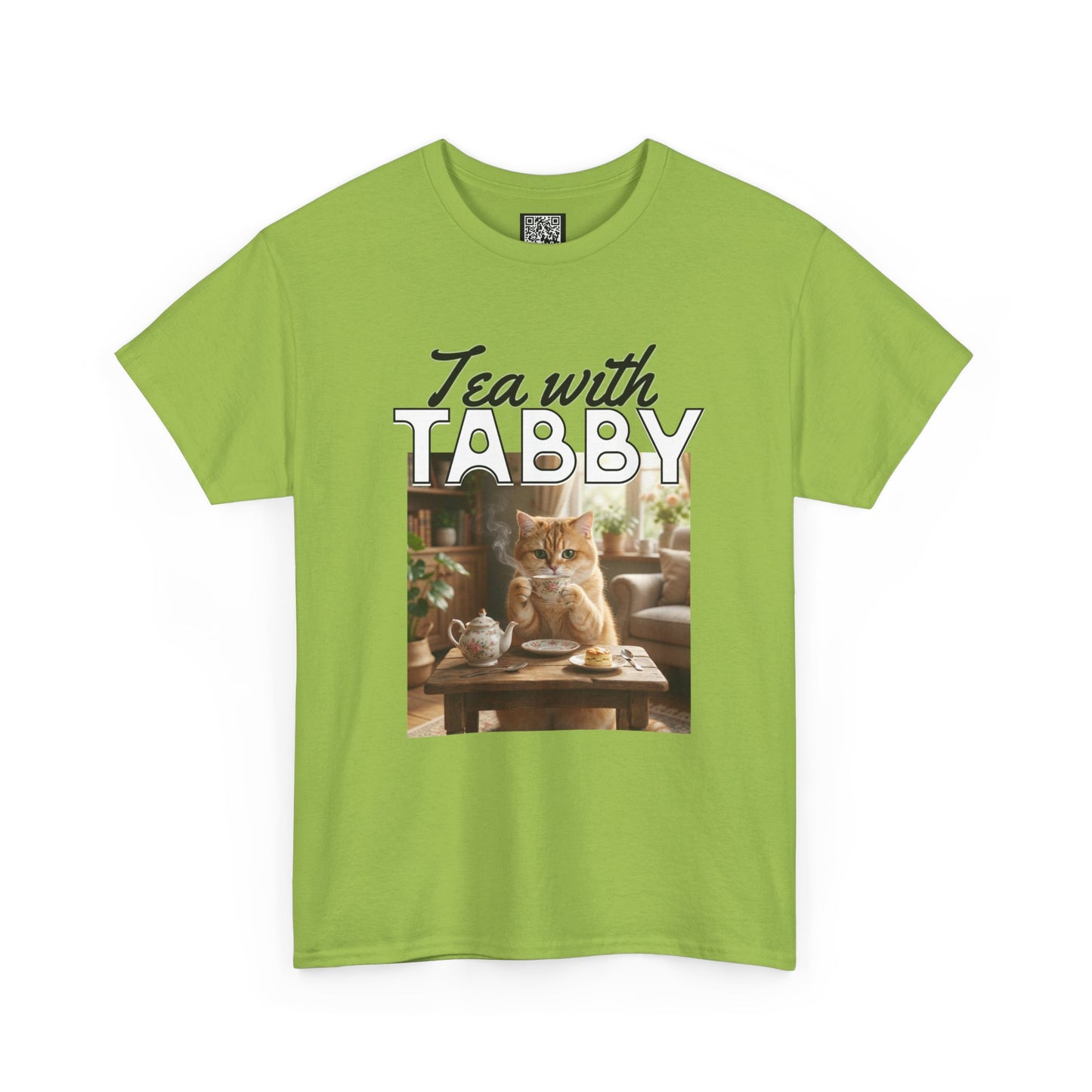 Personalized Tea with Tabby T-Shirt — Custom Cozy Cat Graphic Tee