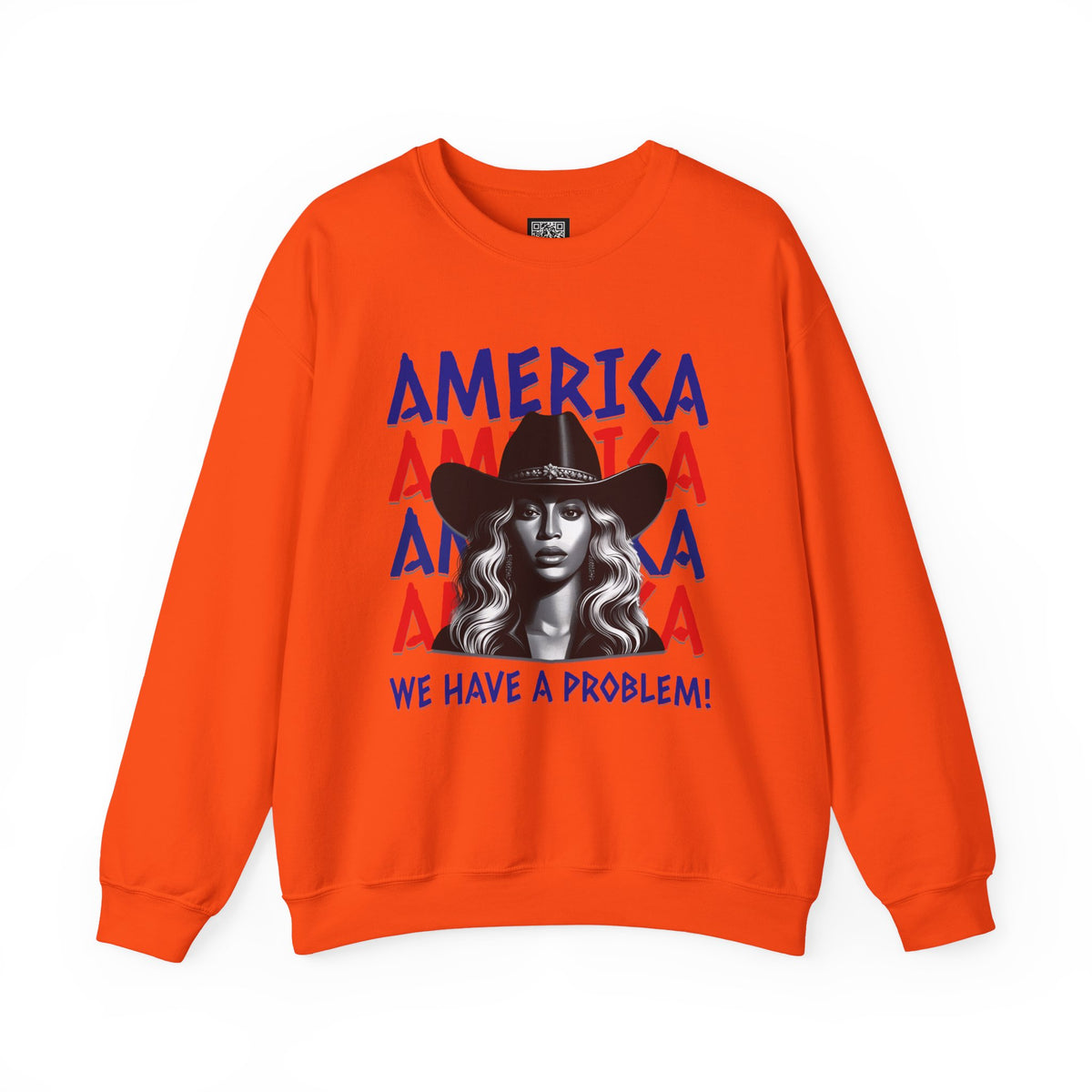 America Graphic Crewneck Sweatshirt, Beyonce America We Have a Problem, Fan Merchandise for Beyonce, Unisex Gildan Sweatshirts