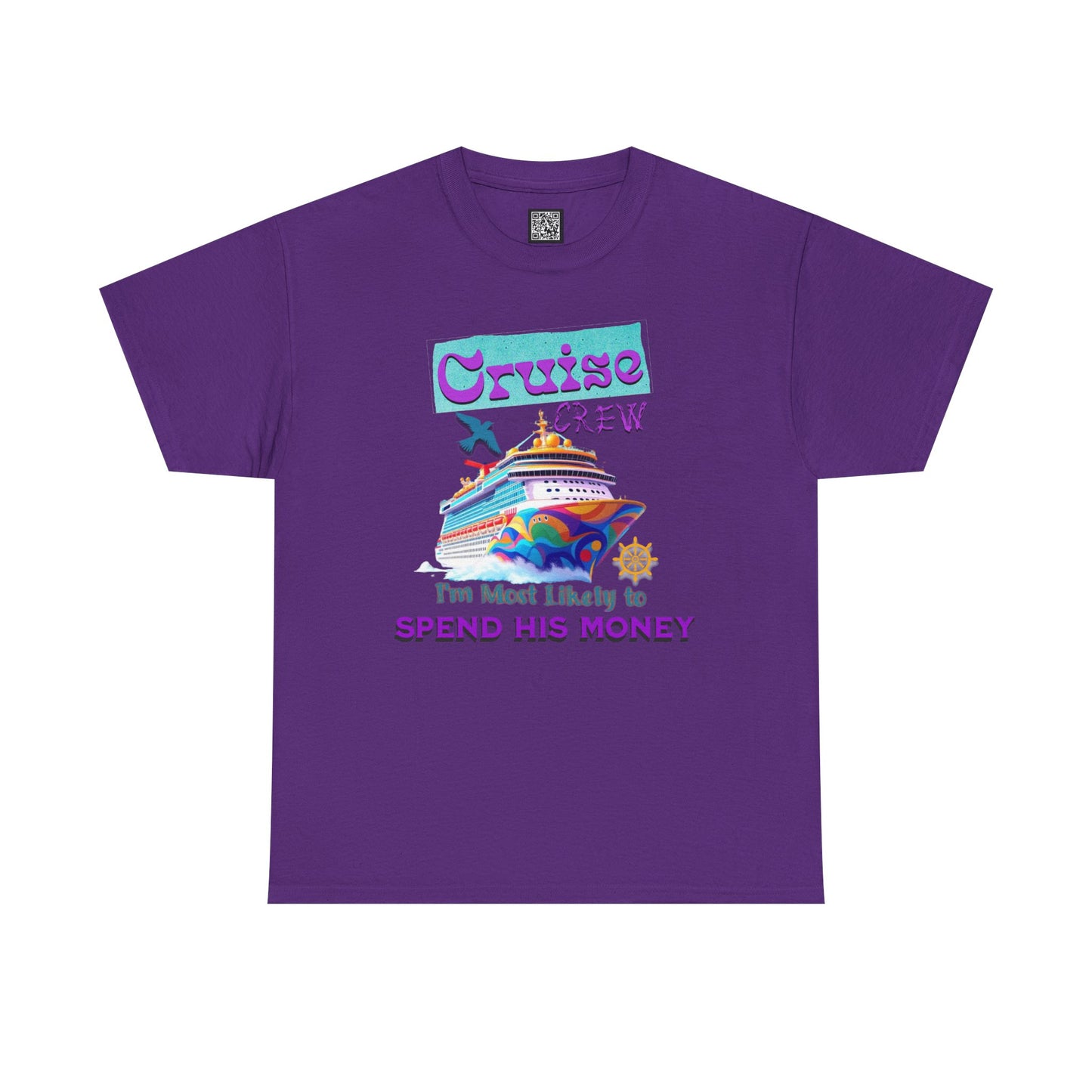 Funny Cruise Crew Tee, Vacation T-Shirt, Gift for Cruise Lovers, Vacation Humor Apparel, Travel Enthusiast Shirt, Spend His Money Tee