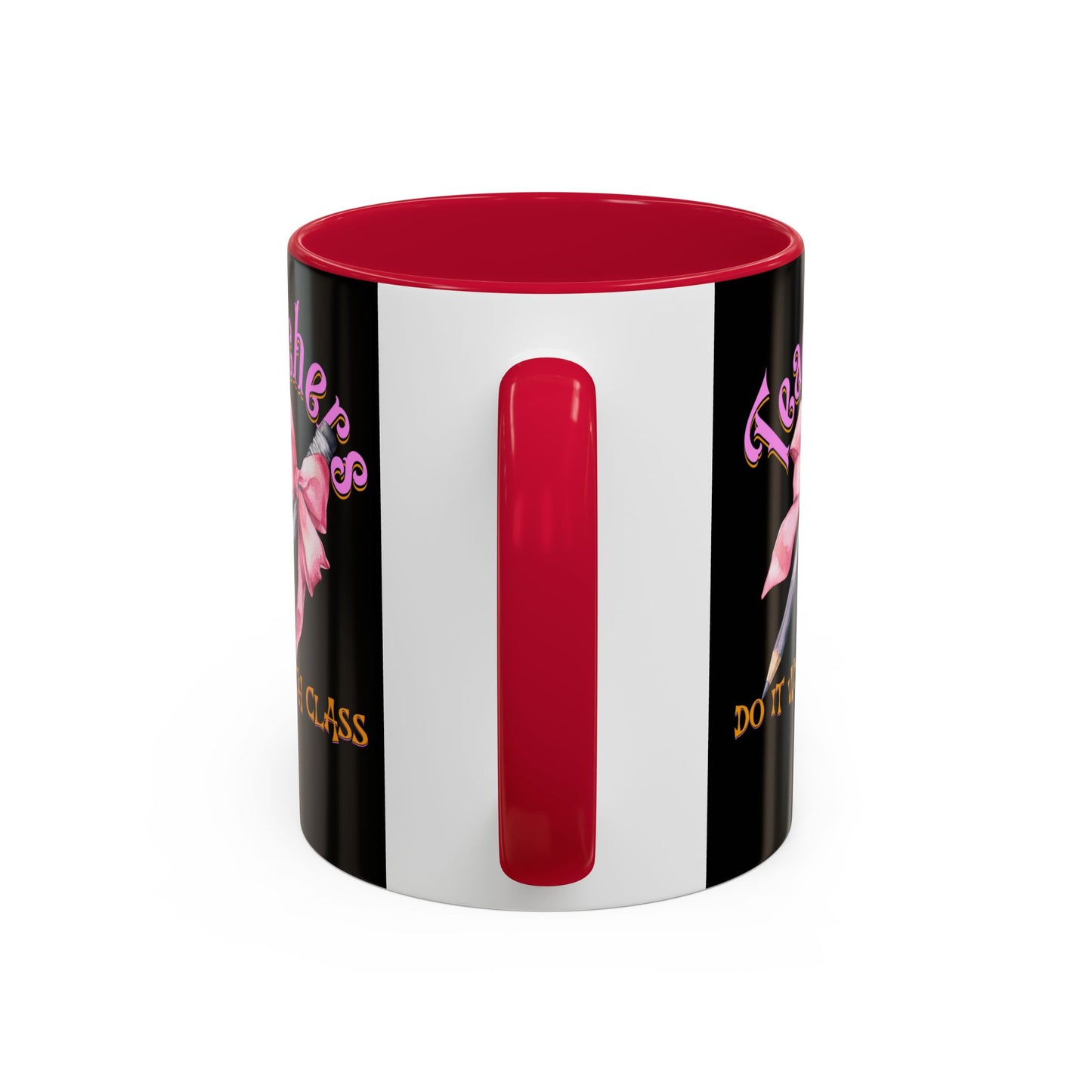 Colorful Mugs (11oz, 15oz), Teacher Appreciation Gift, Cute Gift for Teachers, Coffee Mug for Teachers, Coquette Bow Coffee Mug