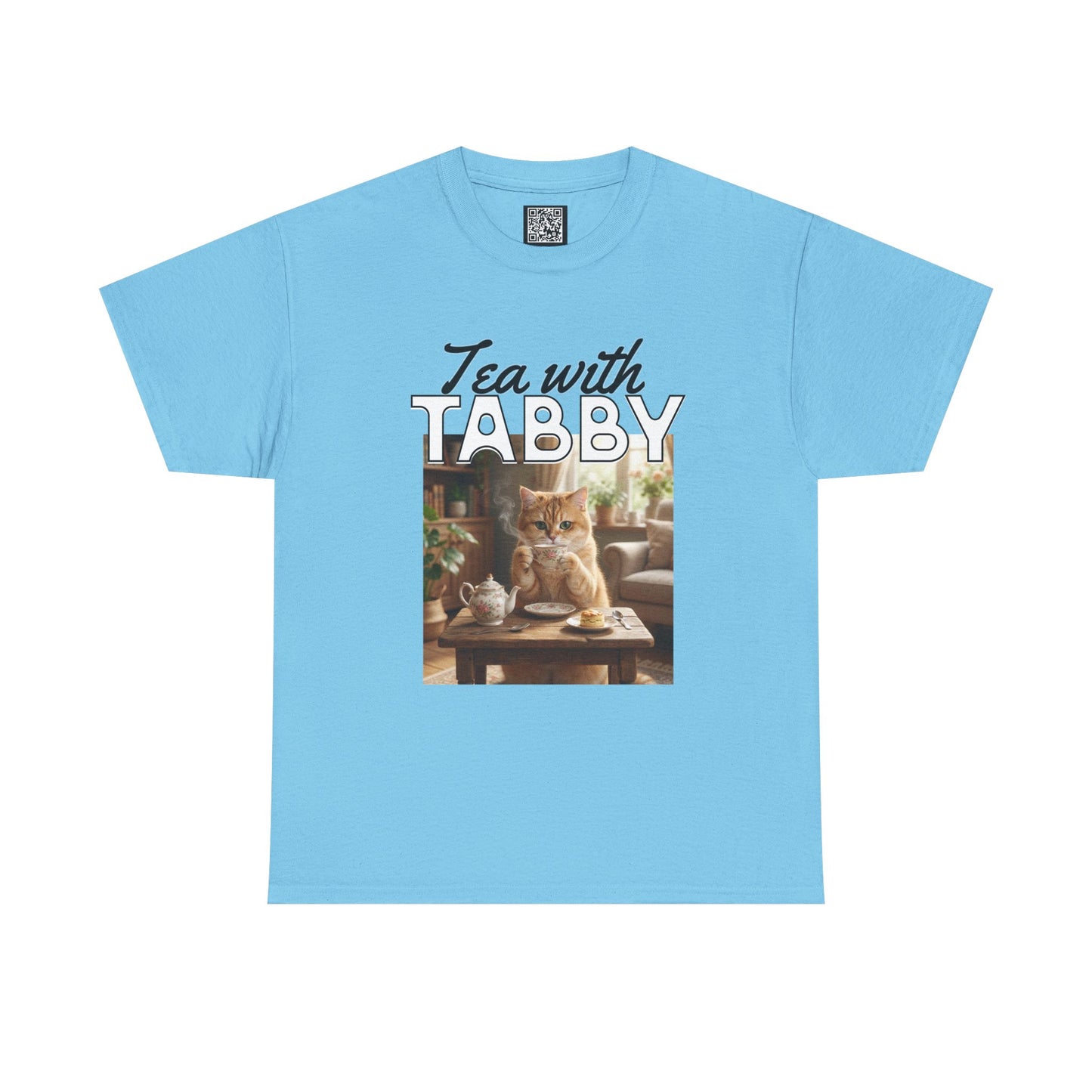 Personalized Tea with Tabby T-Shirt — Custom Cozy Cat Graphic Tee