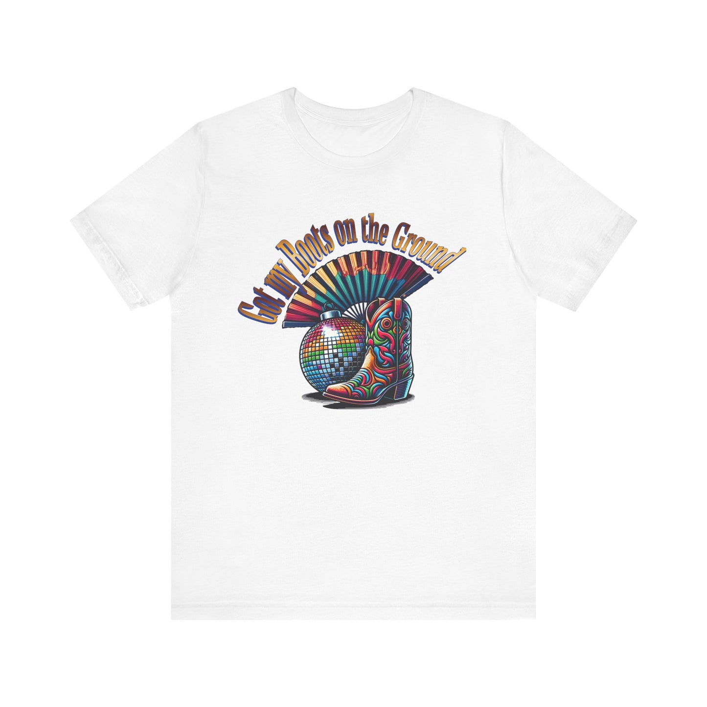 Boots on the Ground Groove Tee, Disco Ball Unisex Jersey Tee - Fun Tee for Latest Dance Crave Boots on the Ground Music Lovers