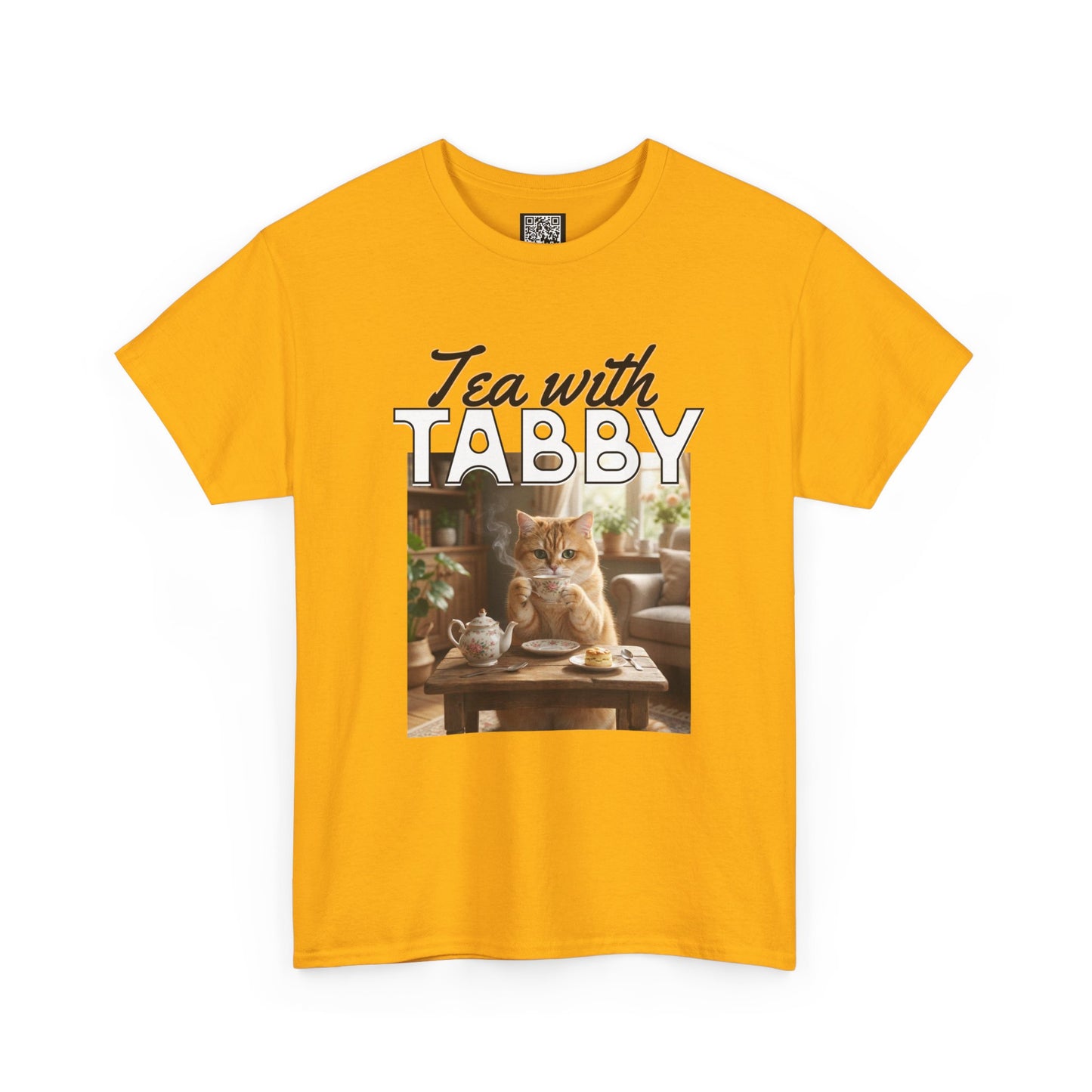 Personalized Tea with Tabby T-Shirt — Custom Cozy Cat Graphic Tee