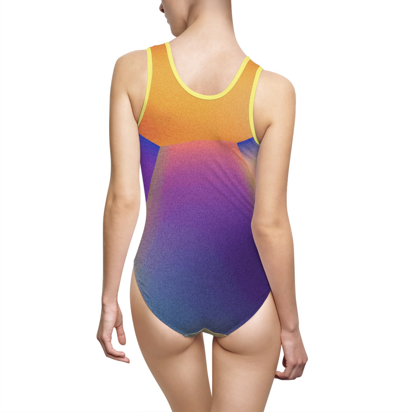 Vibrant Gradient Women's One-Piece Swimsuit - Perfect for Summer Pools and Beach Days, One of a Kind Gradient Print Bathing Suit