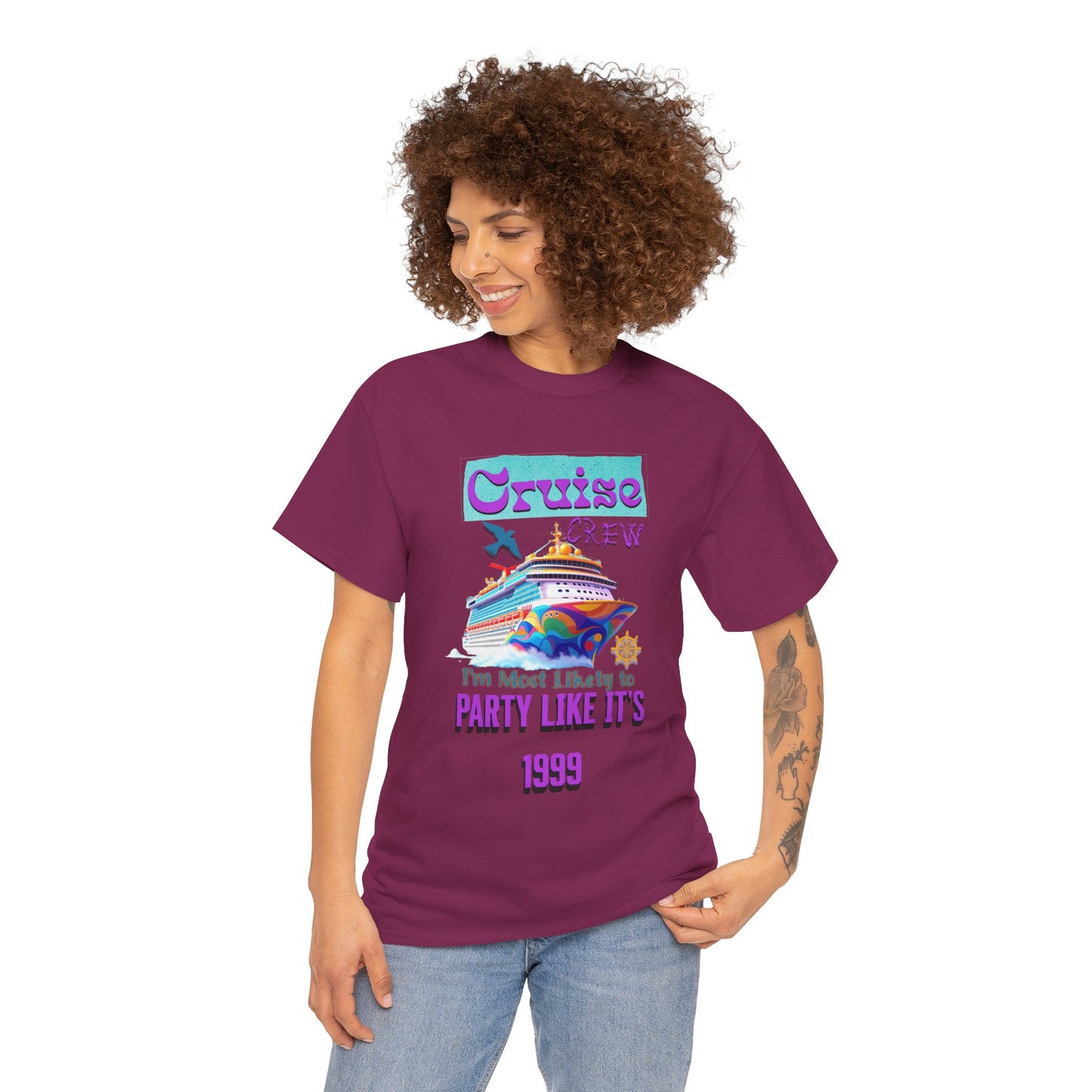 Cruise Crew Heavy Cotton Tee - Party Like It's 1999, Cruise Vacation T-Shirt, Summer Cruise Shirt, Fun Travel Apparel, Gift for Cruise Enthusiasts