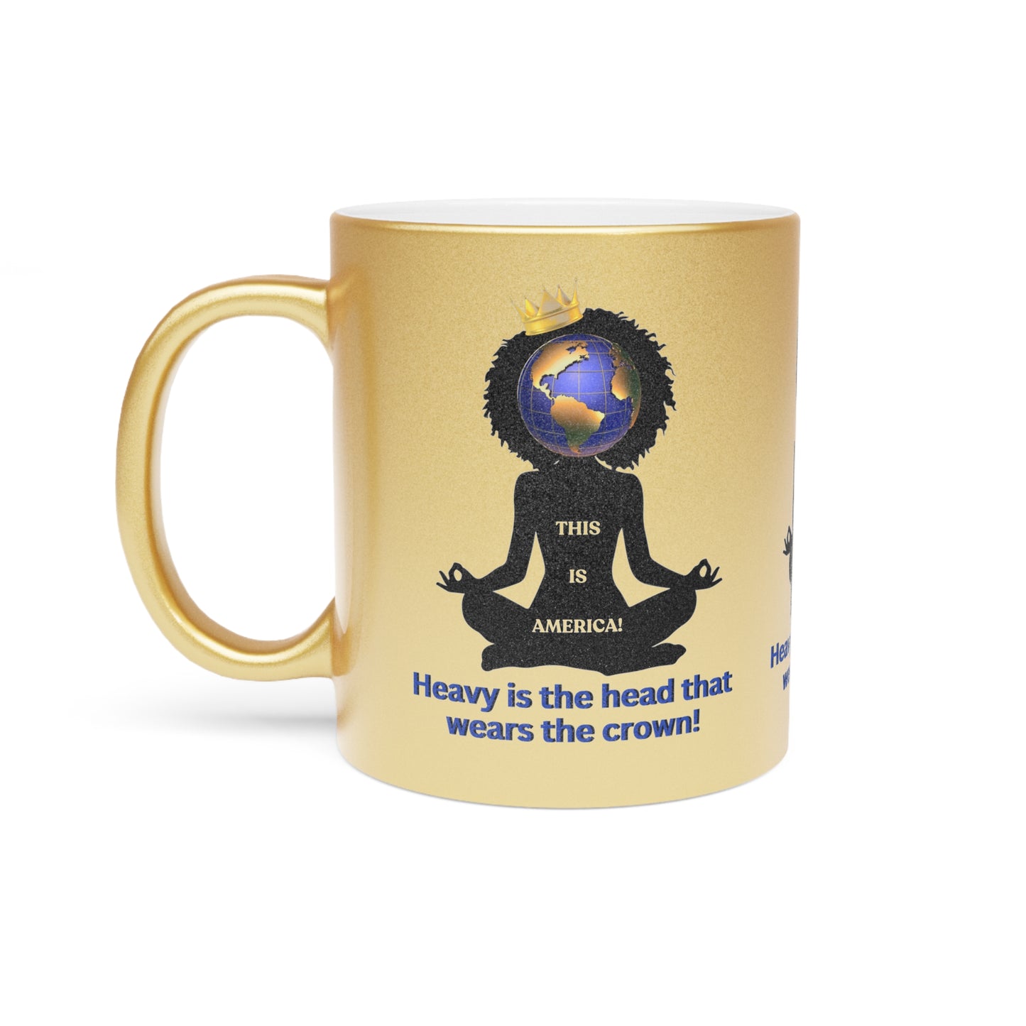 Heavy is the Head Woman Metallic Mug (Silver\Gold), Gift for Mother's Day, Perfect Grandma Gifts
