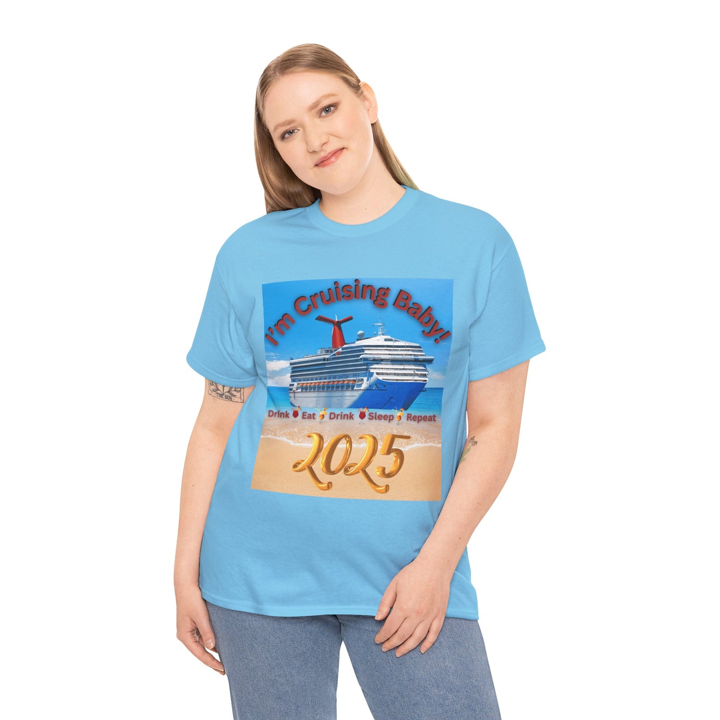 "I'm Cruising 2025" Unisex Heavy Cotton Tee, Cruise T-Shirts 2025, Unisex Cruise T-Shirts 2025, Bon Voyage Cruise Shirts