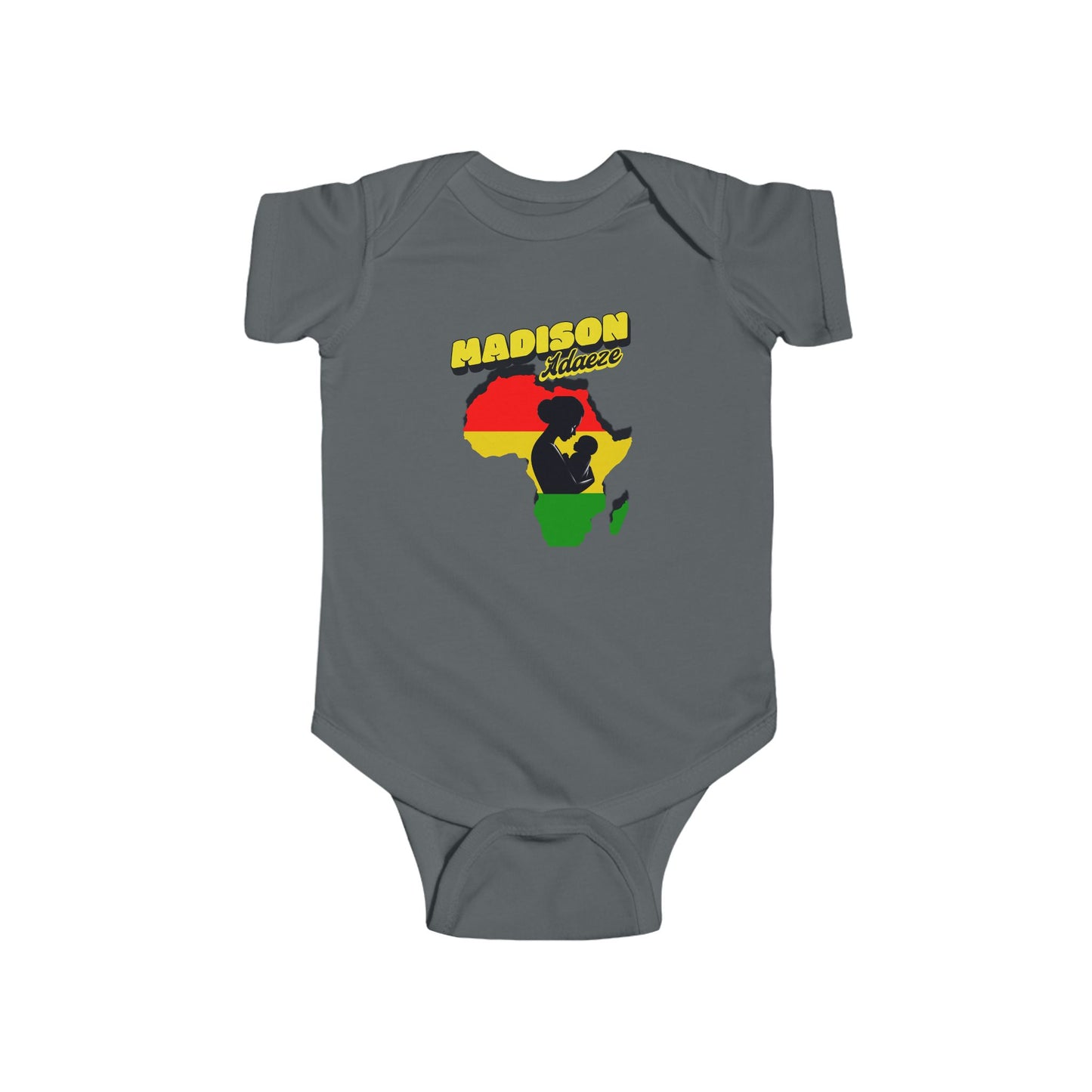Madison African Pride Infant Bodysuit, Cute Onesie for Celebrating Heritage, Personalized Pan African Onesie, Mother Africa's Embrace