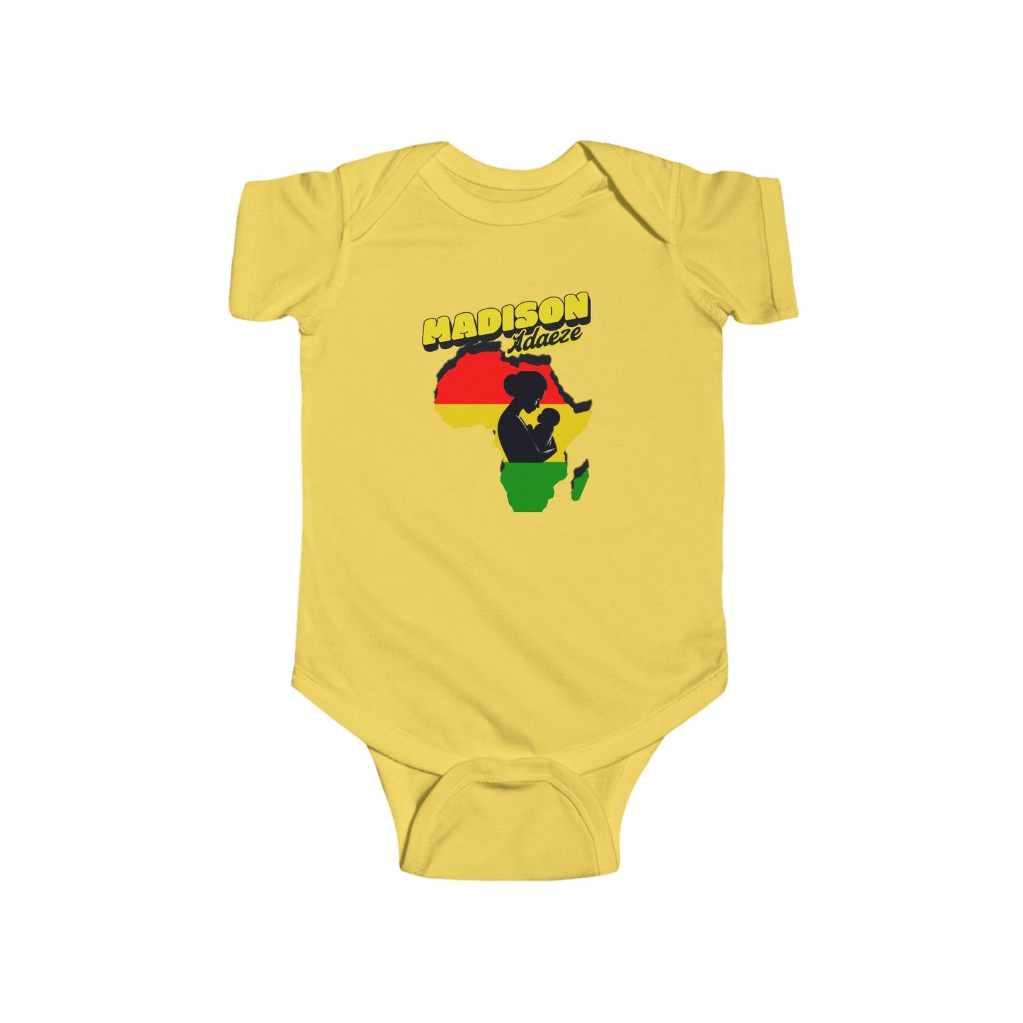 Madison African Pride Infant Bodysuit, Cute Onesie for Celebrating Heritage, Personalized Pan African Onesie, Mother Africa's Embrace