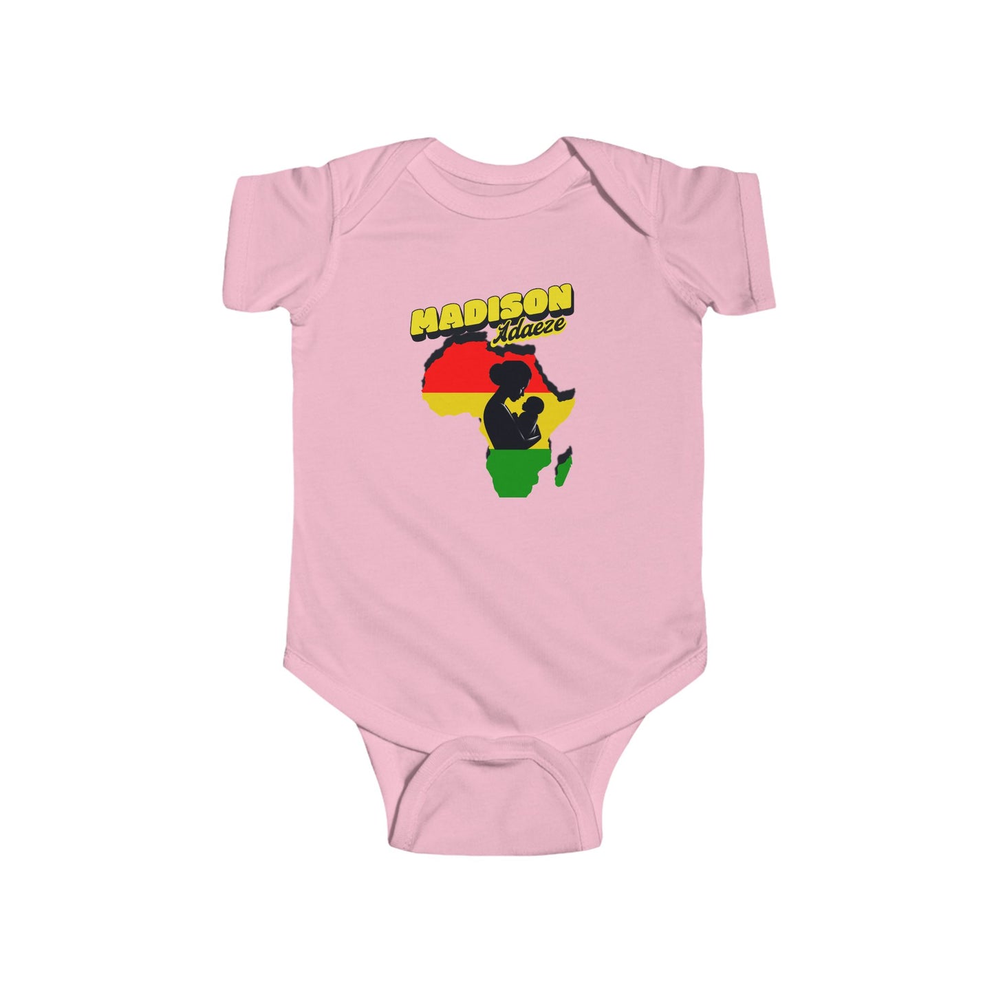 Madison African Pride Infant Bodysuit, Cute Onesie for Celebrating Heritage, Personalized Pan African Onesie, Mother Africa's Embrace