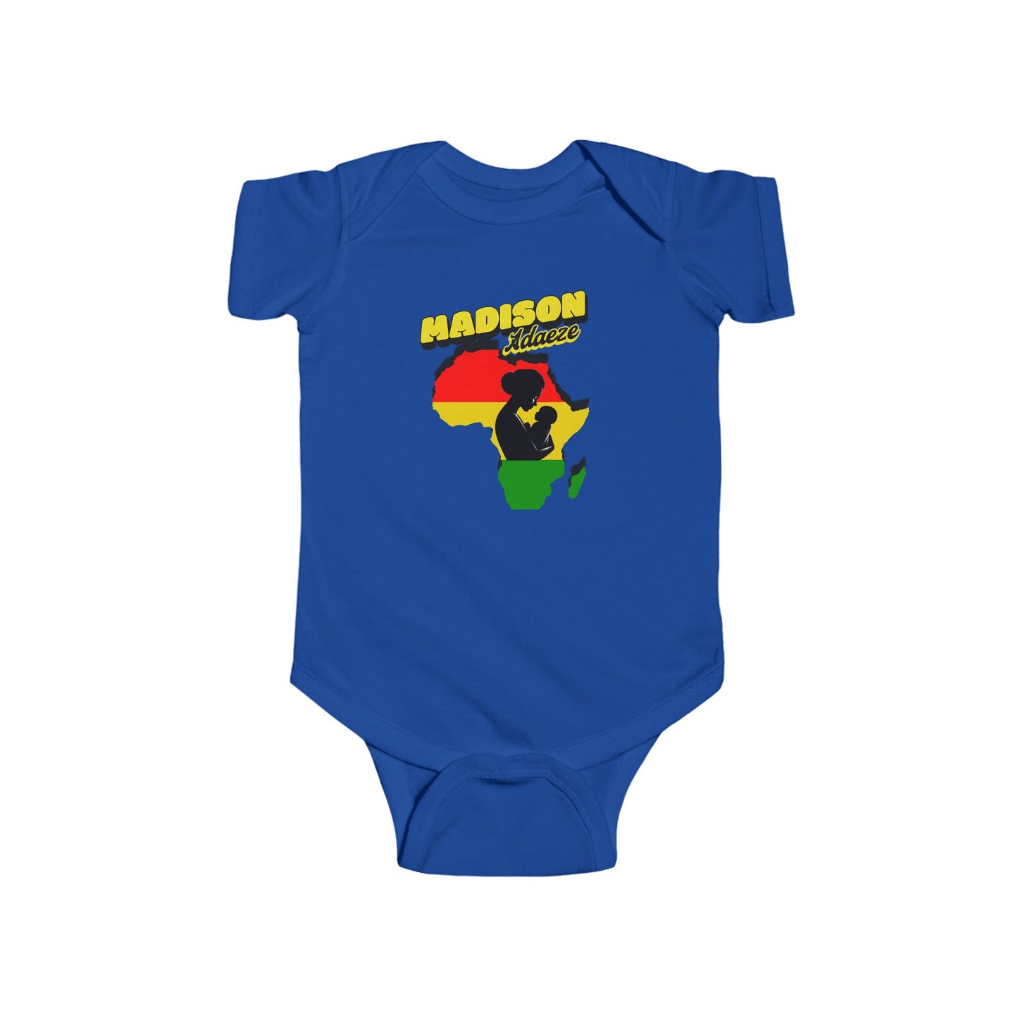 Madison African Pride Infant Bodysuit, Cute Onesie for Celebrating Heritage, Personalized Pan African Onesie, Mother Africa's Embrace