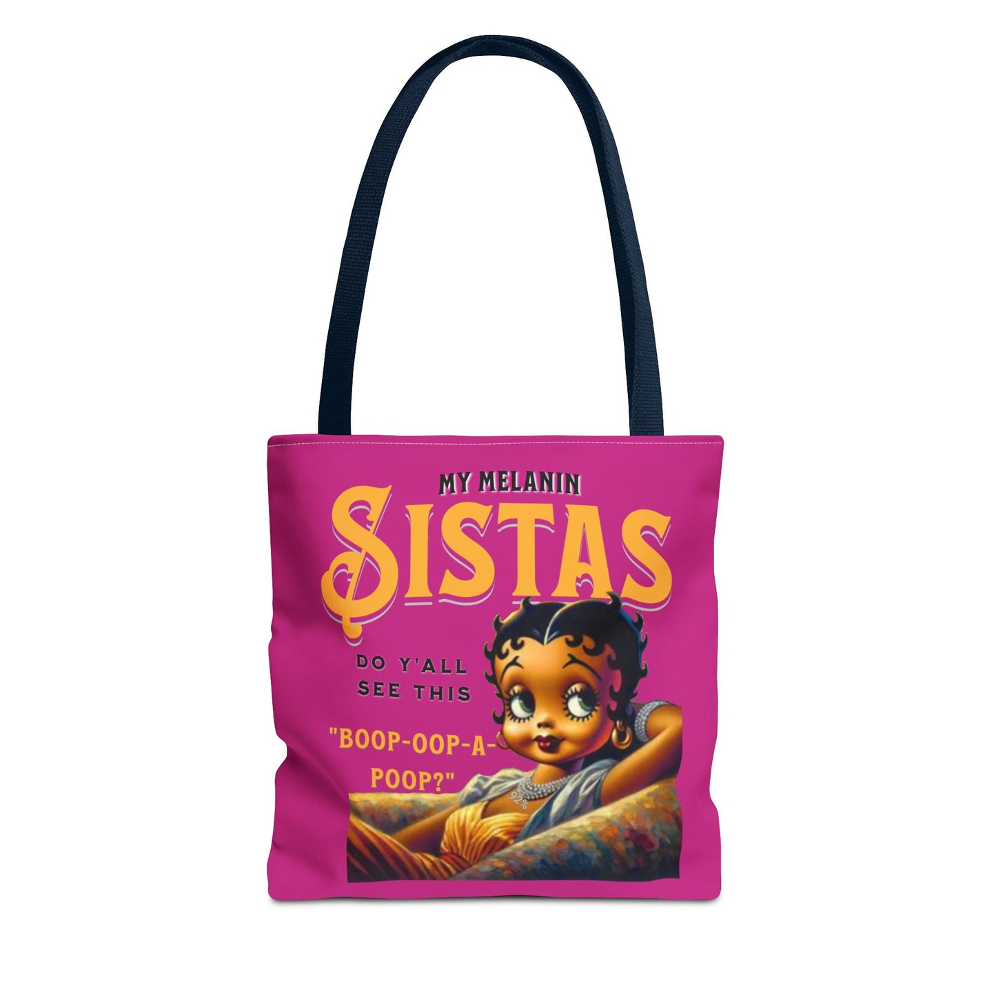 Black Betty Boop Tote Bag, 92 Percent Women Tote Bag, Cute Betty Boop Gift, Pink Betty Boop Tote Bag, Humorous Betty Boop Bag