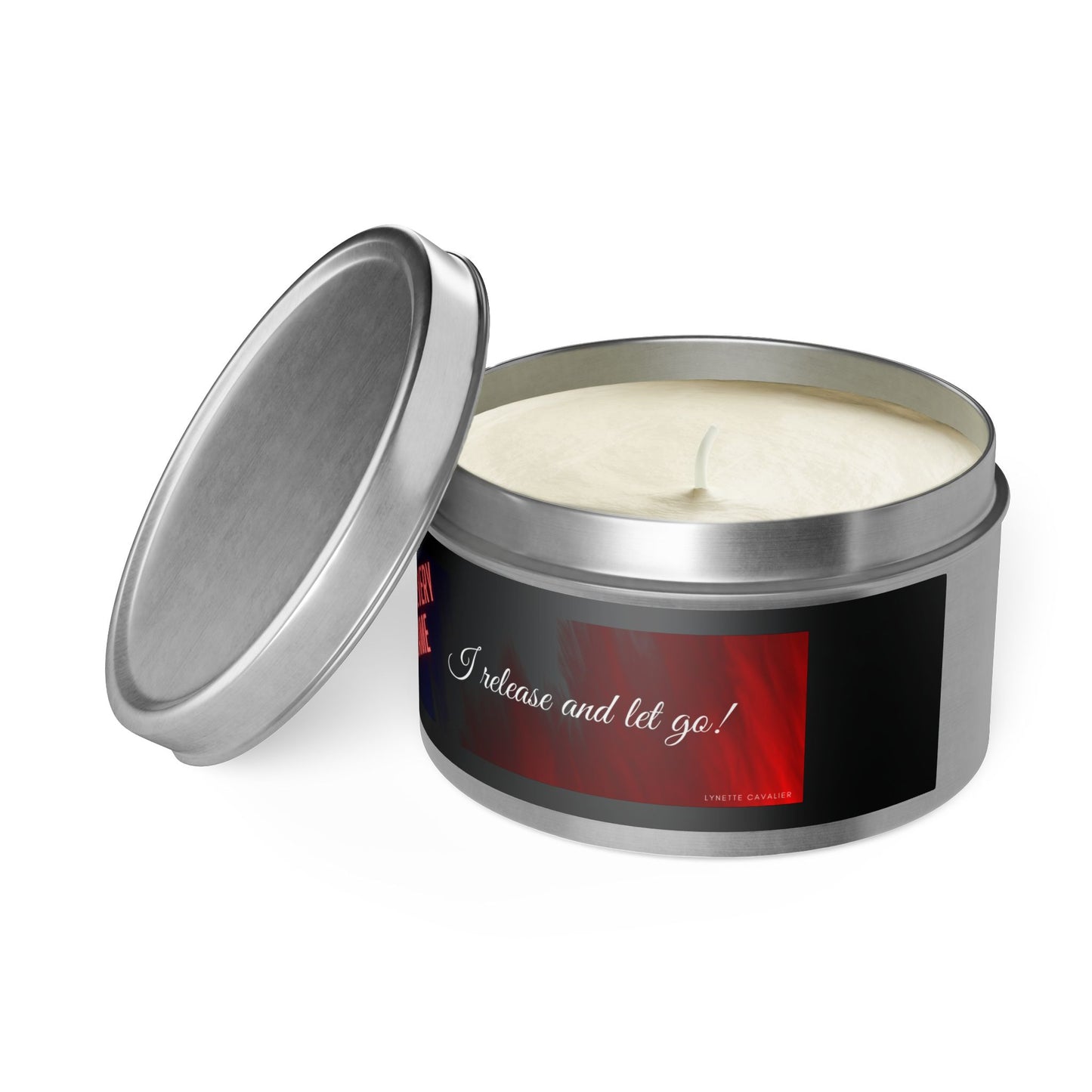 Lynette Cavalier's Tin Candles, Captivating aromas: Evergreen, Fresh Coffee, Mango Coconut, Spa Retreat, Vanilla Bean, Tin Colors: Gold, Silver, Black