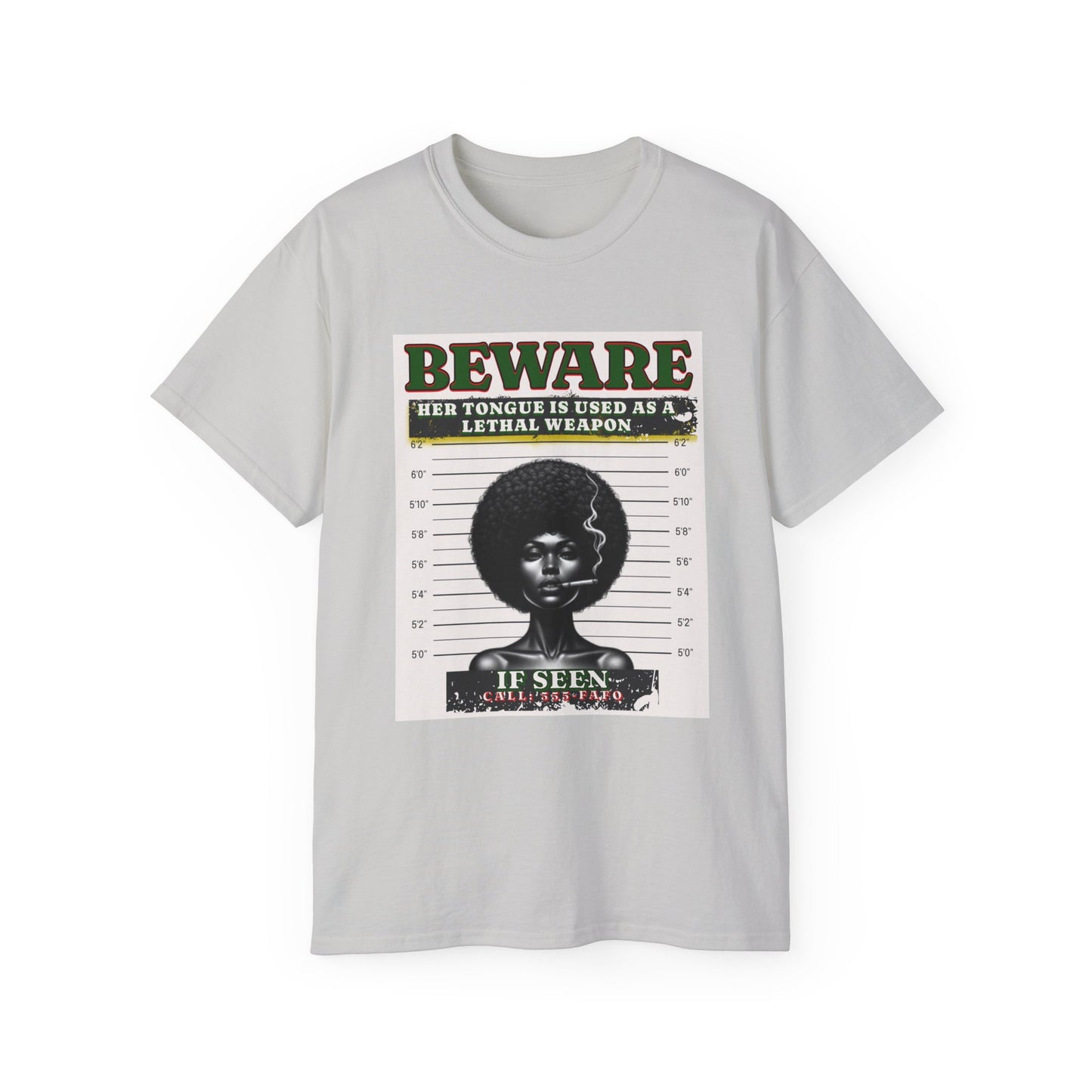 Empowering Graphic Tee, Her Tongue is a Lethal Weapon Shirt, FAFO Cotton T-Shirt, Inspirational Art Tee, Funny Trendy Gift for Friends