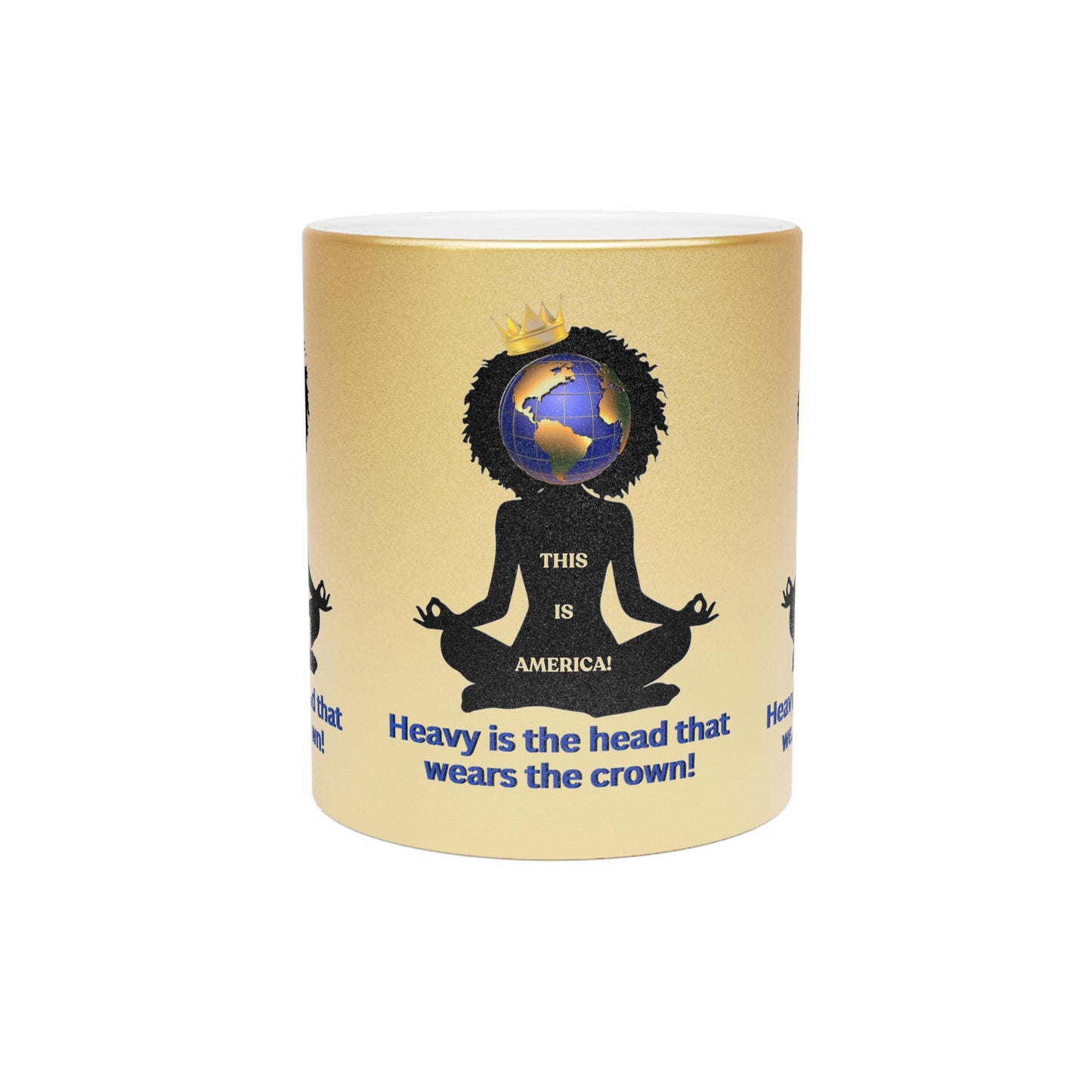 Heavy is the Head Woman Metallic Mug (Silver\Gold), Gift for Mother's Day, Perfect Grandma Gifts
