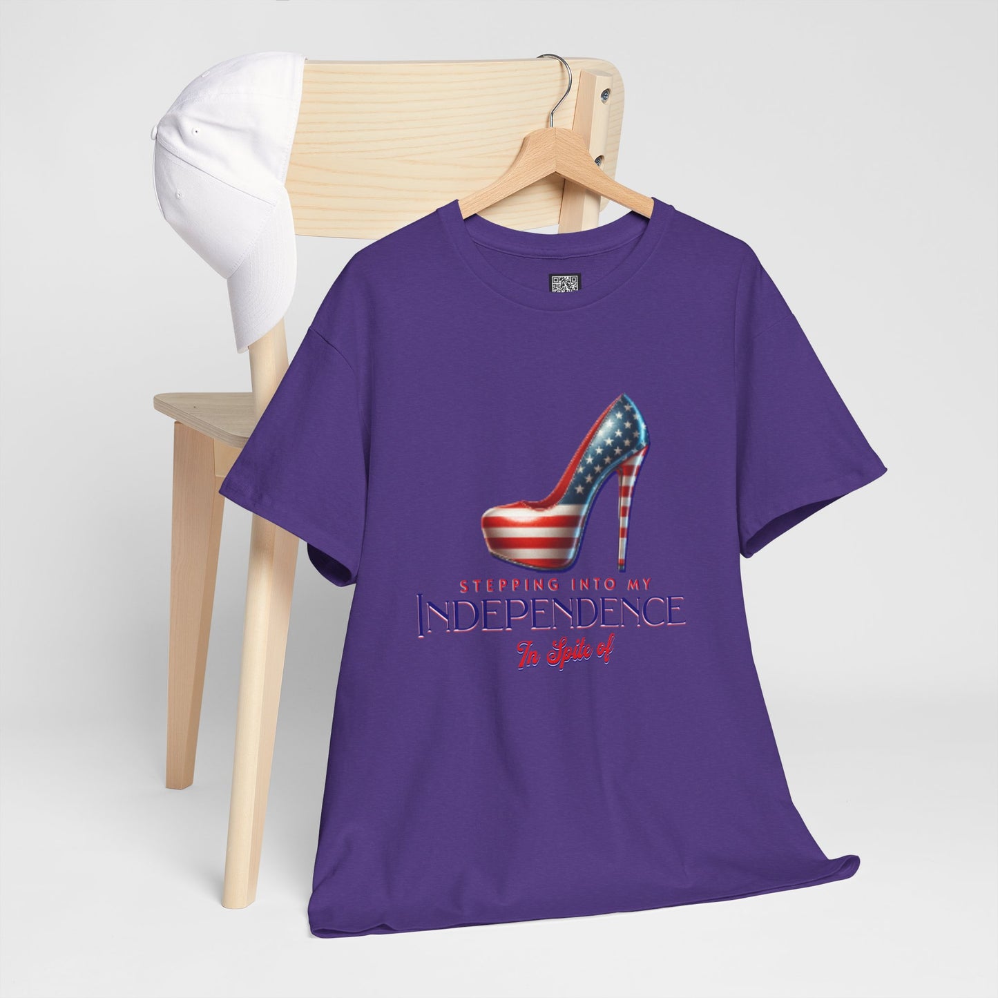 Independence Celebration Tee, Cute Women Heavy Cotton T-Shirt, Patriotic 4th of July Shirt, Cute Flag Gift for Her, Summer Style