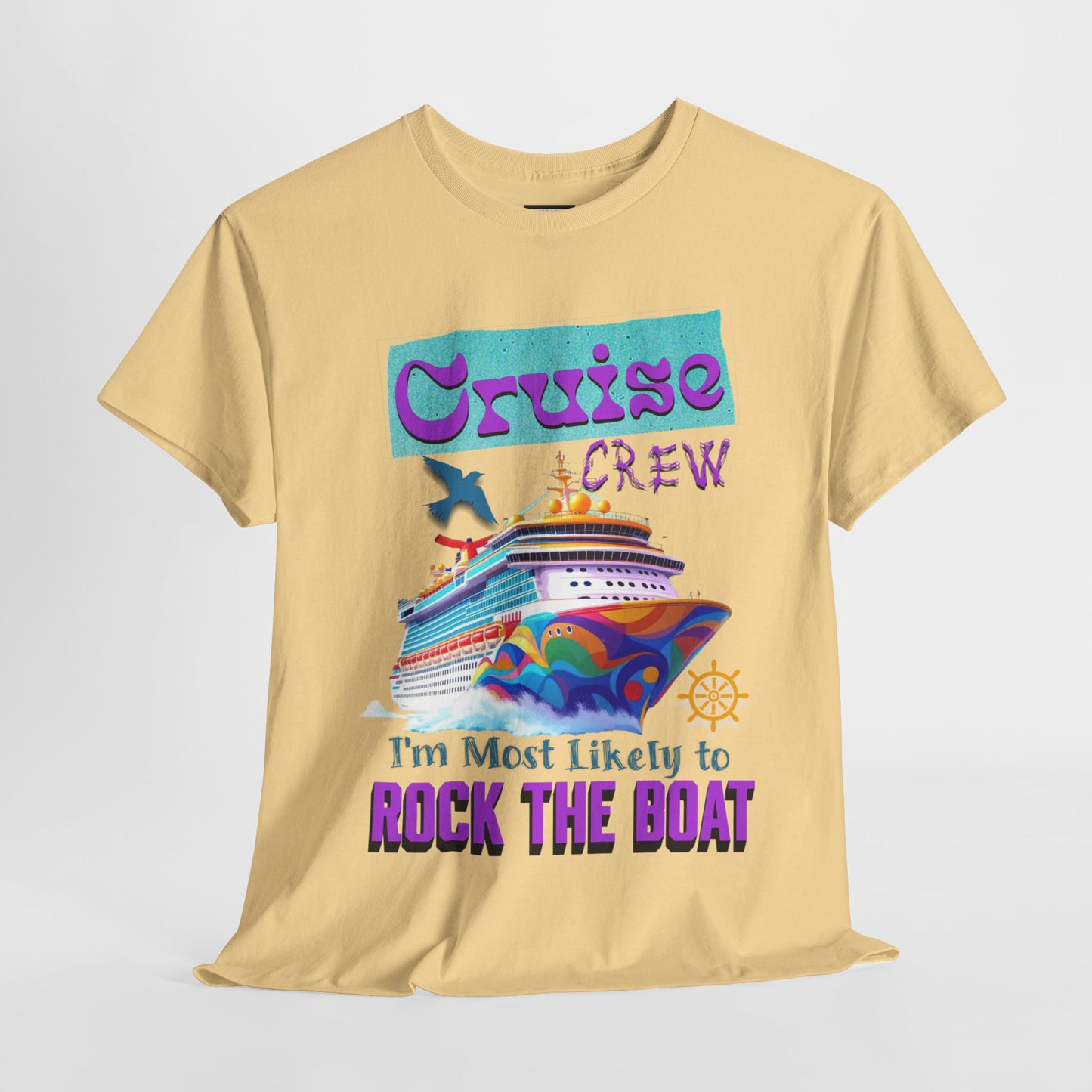 Cruise Crew Unisex Heavy Cotton Tee - Perfect for Cruise Lovers, Cruise Vacation, Summer Adventures, Nautical Theme, Gift Idea