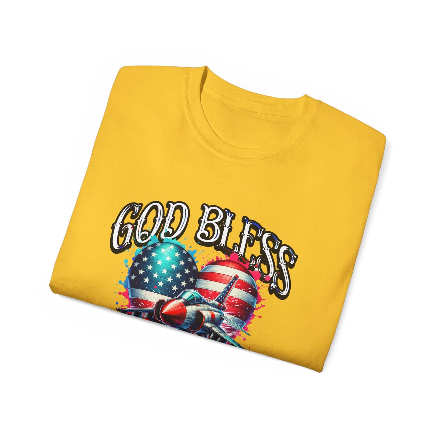 God Bless America Unisex Ultra Cotton T-Shirts, Nation in Distress Shirt, Fight for Democracy T-Shirt, God Bless the USA Tees