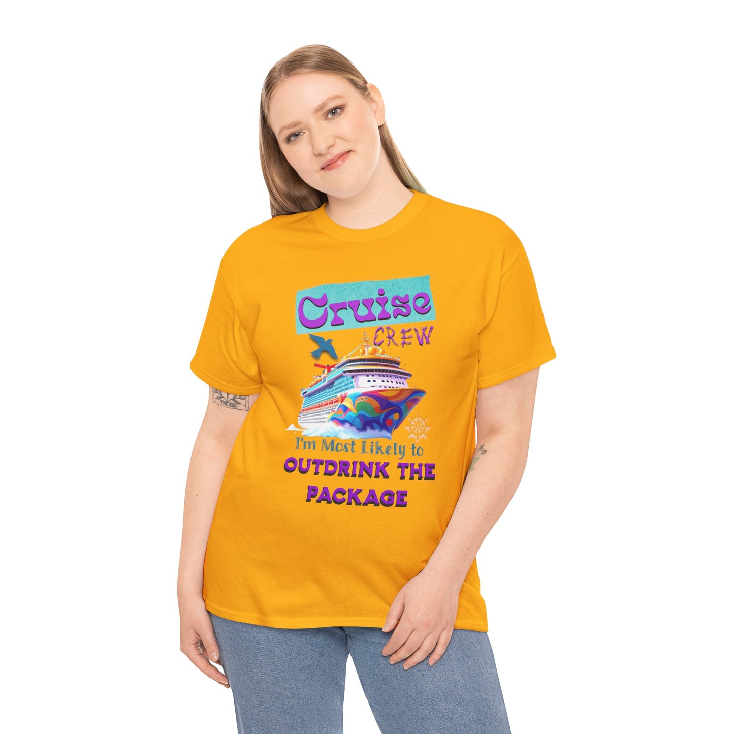 Cruise Crew Outdrink Package Tee | Fun Vacation T-Shirt | Perfect for Summer, Group Trips, Gifts, Drink Package T-Shirt for Cruise