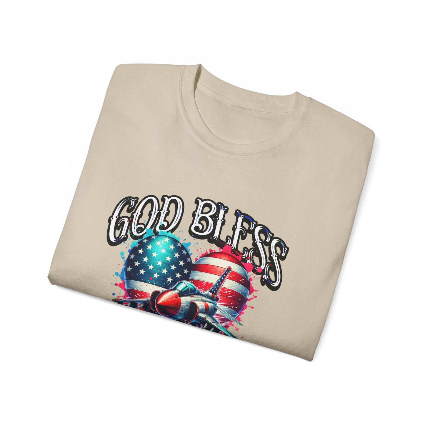 God Bless America Unisex Ultra Cotton T-Shirts, Nation in Distress Shirt, Fight for Democracy T-Shirt, God Bless the USA Tees