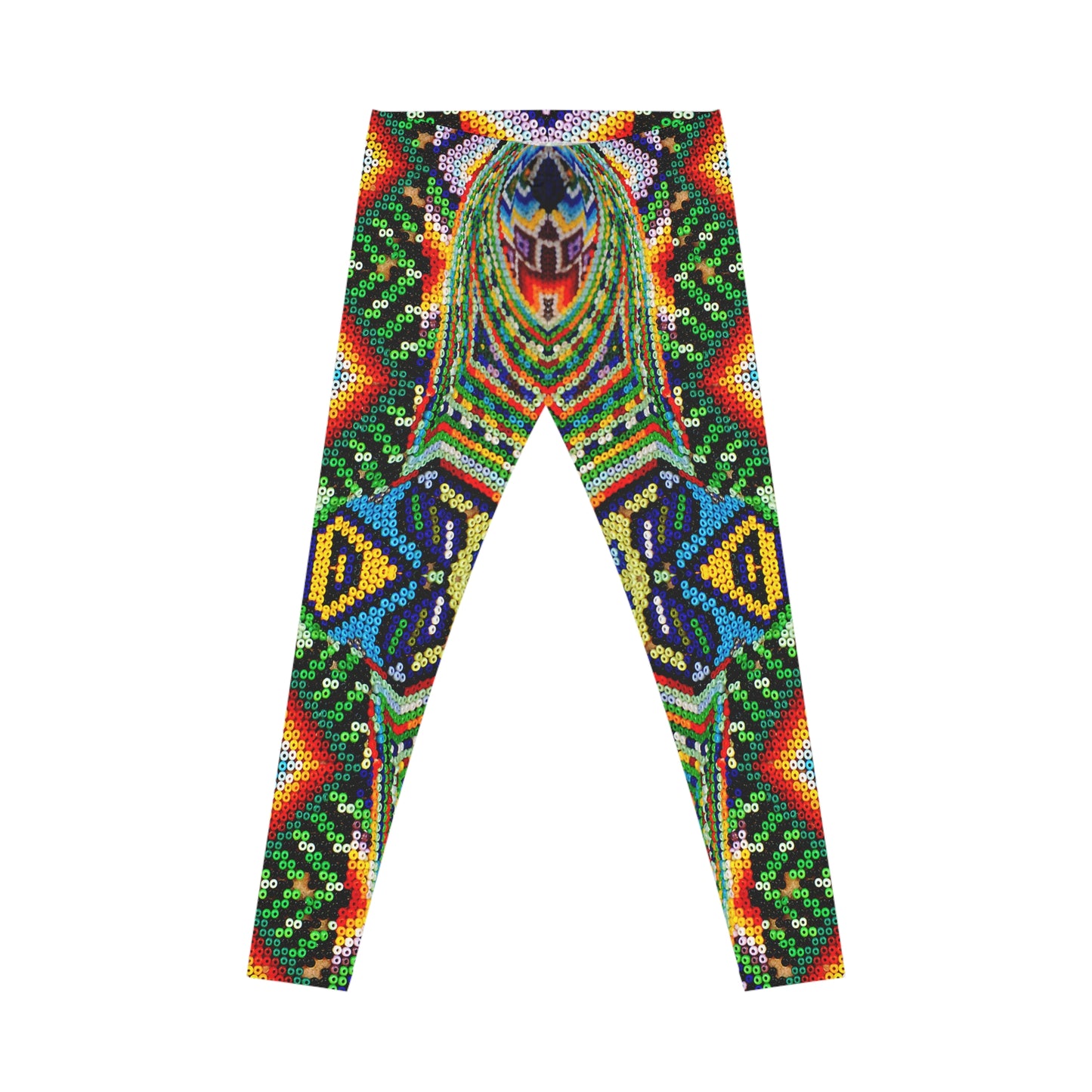 Vibrant Aztec Kaleidoscope Leggings - Bohemian Print Unique Leggings