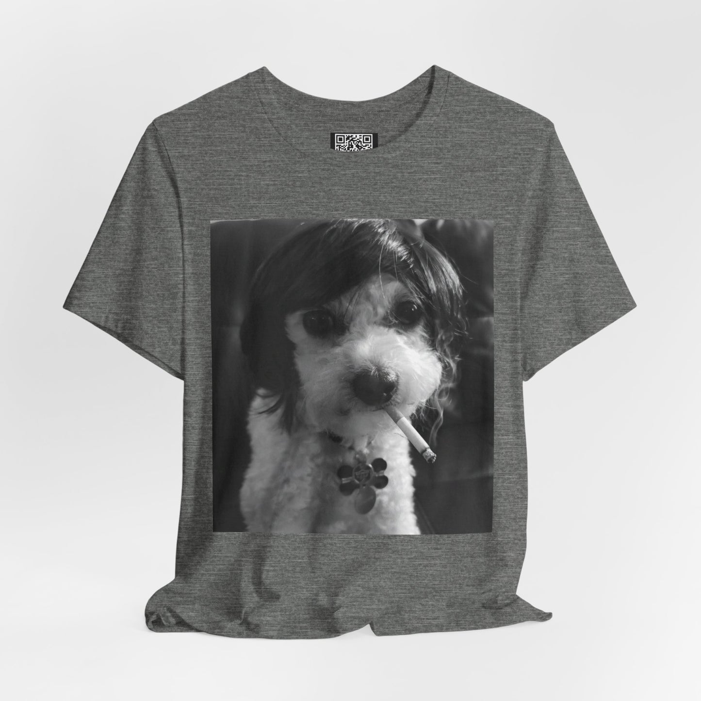 Personalized Dog Photo Tee — Retro Black & White Puppy Portrait T-Shirt