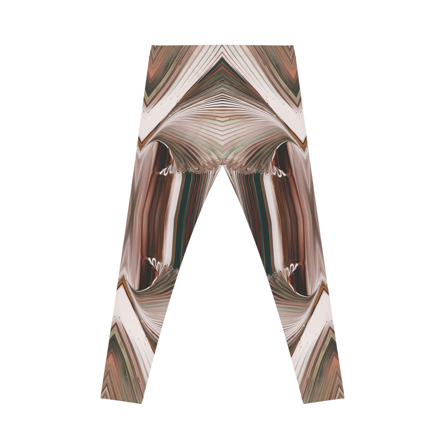 Abstract Earth-Tone Leggings — Boho Geometric Yoga Pants