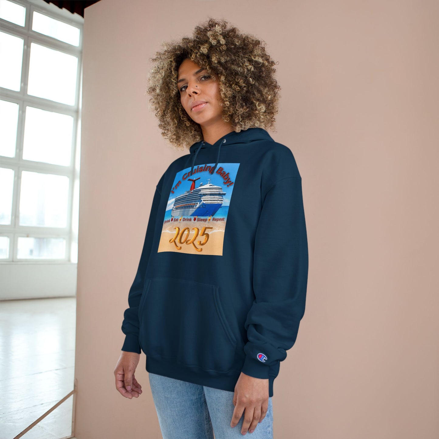 "I'm Cruising Baby 2025" Champion Hoodie, Men and Women Cruise Hoodie 2025, Bon Voyage Shirts 2025, Sailing Shirts