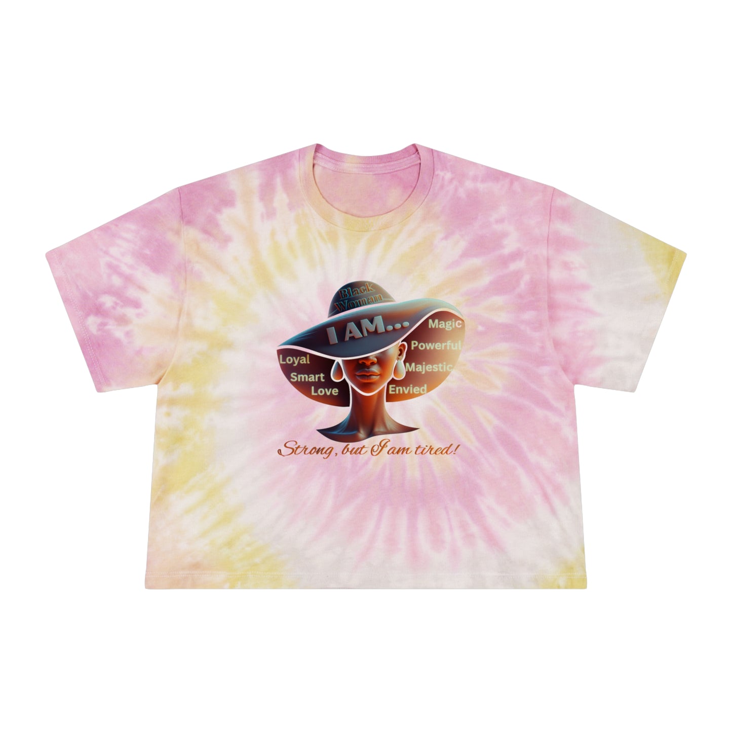 Celebrating the Power of Black Women, Tie-Dye Crop Tee for Black Women, Black Girl Magic Tee's, 92% Black Women Shirts, Black Woman Resting Tee
