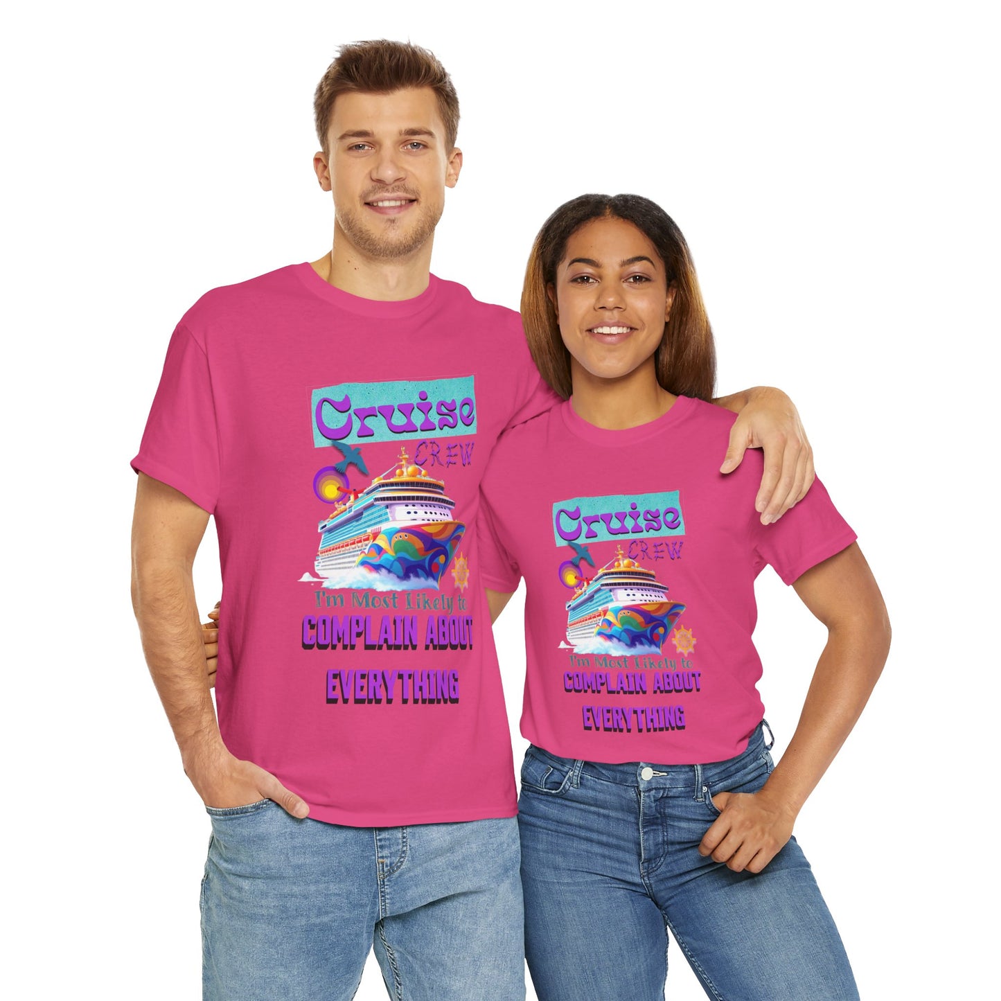 Cruise Crew Unisex Heavy Cotton Tee - Fun Travel T-Shirt for Vacations, Family Cruises, Summer Adventures, Gift for Cruise Travelers,