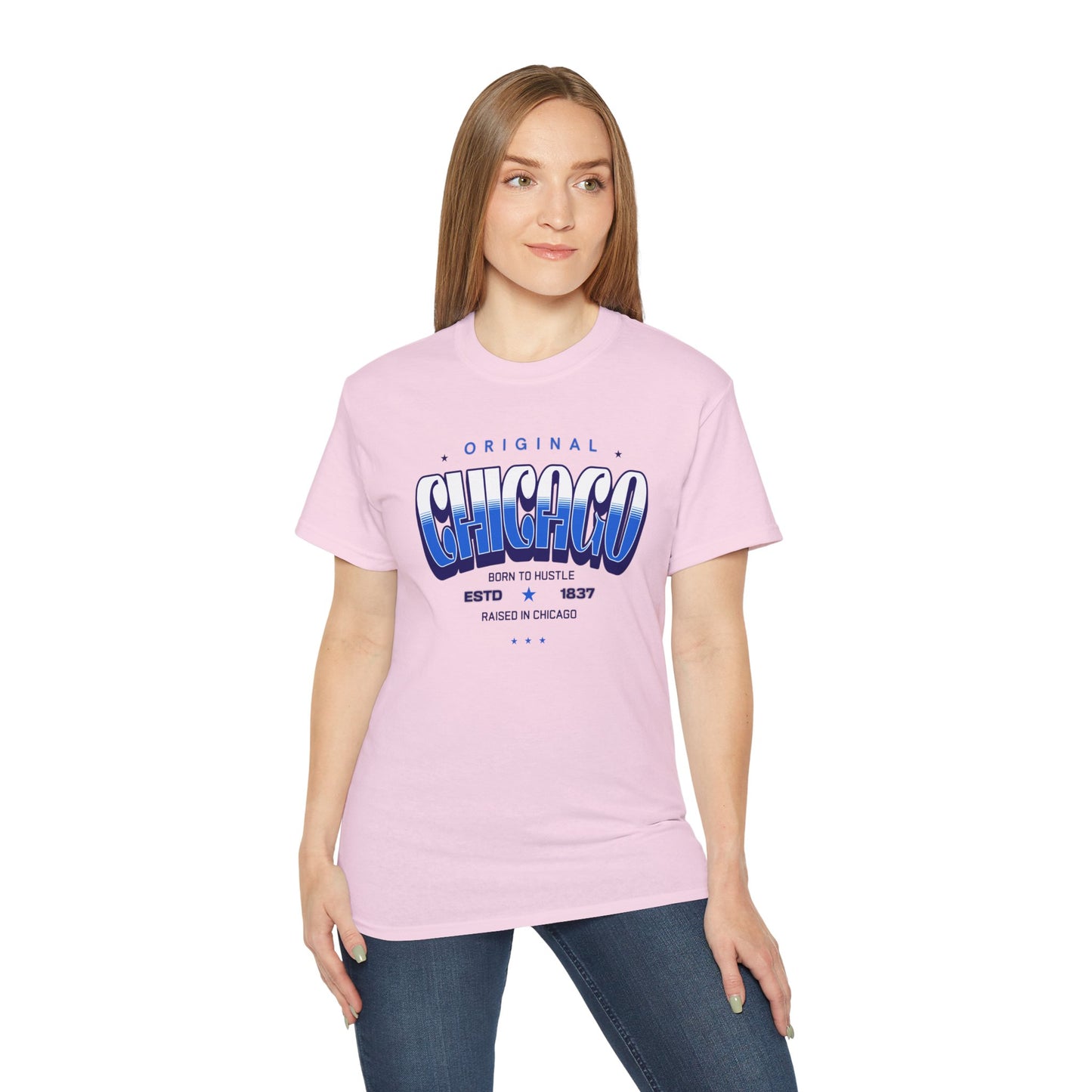 Chicago Hustle Graphic Tee, Streetwear T-Shirt, Gift for Travelers, Chicago Souvenir, Unisex Chicago T-Shirts Casual Wear. Chi-Town Tees