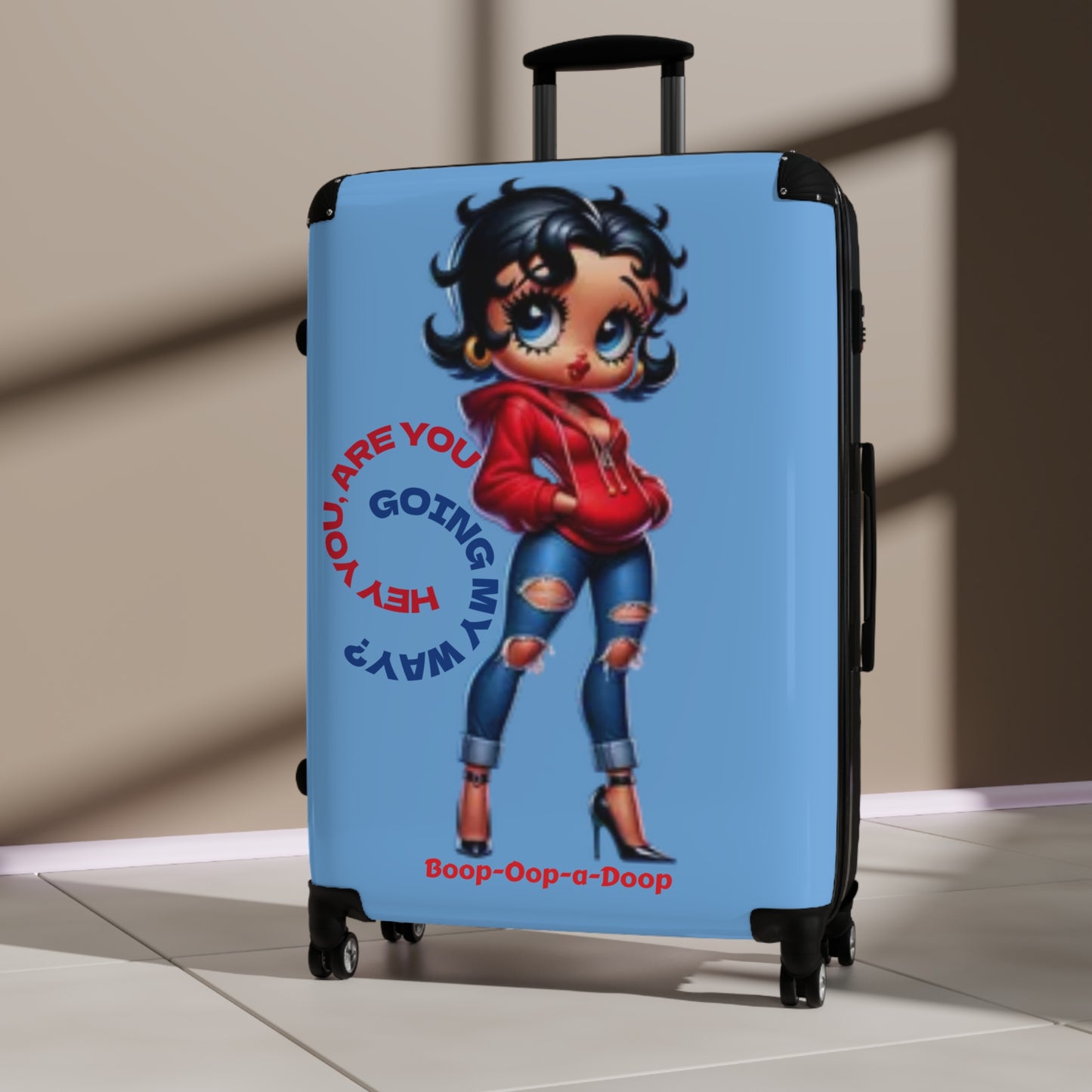 Chic Travel Suitcase with Trendy Betty Boop Cartoon Design, Durable Luggage for Fashion Lovers, Perfect Gift for Travelers, Weekend Getaways