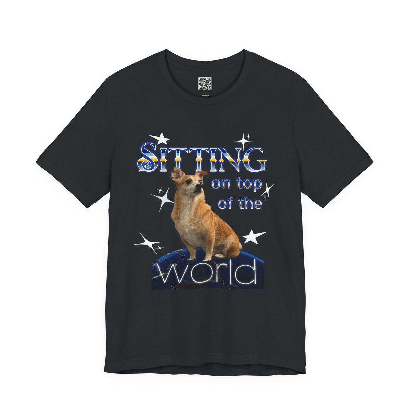 Personalized T‑Shirt for Pets— "Sitting on Top of the World" Chihuahua Graphic Tee