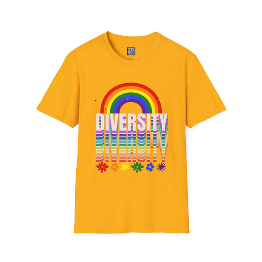 Rainbow Diversity Unisex Softstyle T-Shirt, LGBTQ+ Pride Apparel, WEHO Inclusive Gift, Casual Wear, Colorful Tee for Pride Celebrations