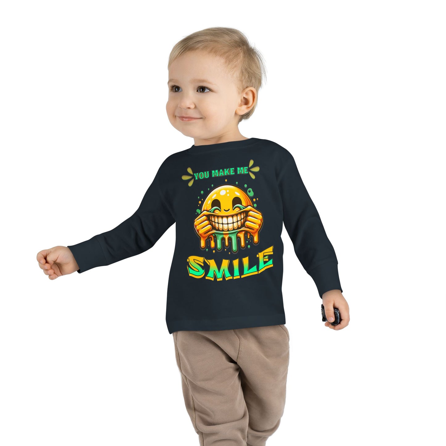 You Make Me Smile Toddler Long Sleeve Tee, Cute Kids T-Shirt, Joyful Nursery Clothing, Gift for Toddlers, Fall Fashion T-Shirts