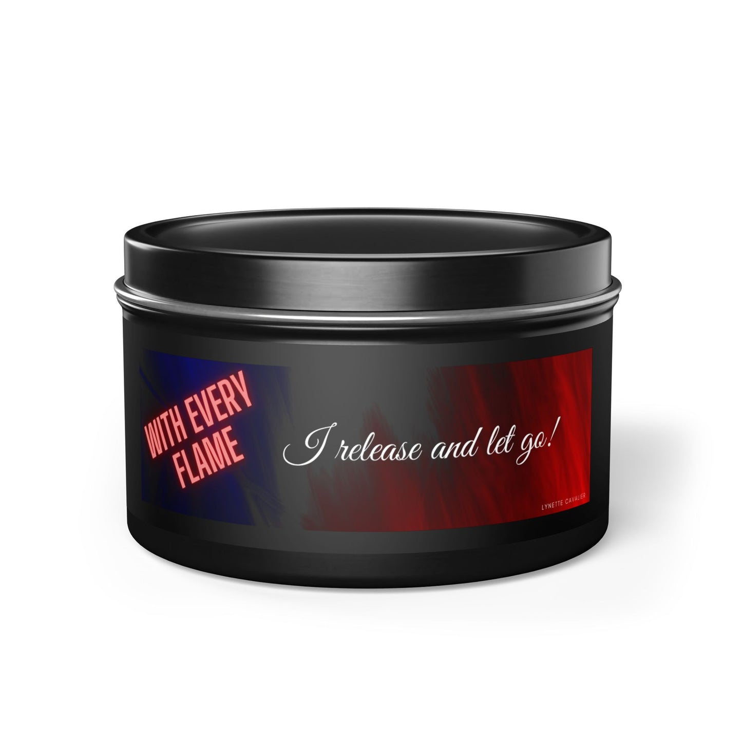 Lynette Cavalier's Tin Candles, Captivating aromas: Evergreen, Fresh Coffee, Mango Coconut, Spa Retreat, Vanilla Bean, Tin Colors: Gold, Silver, Black