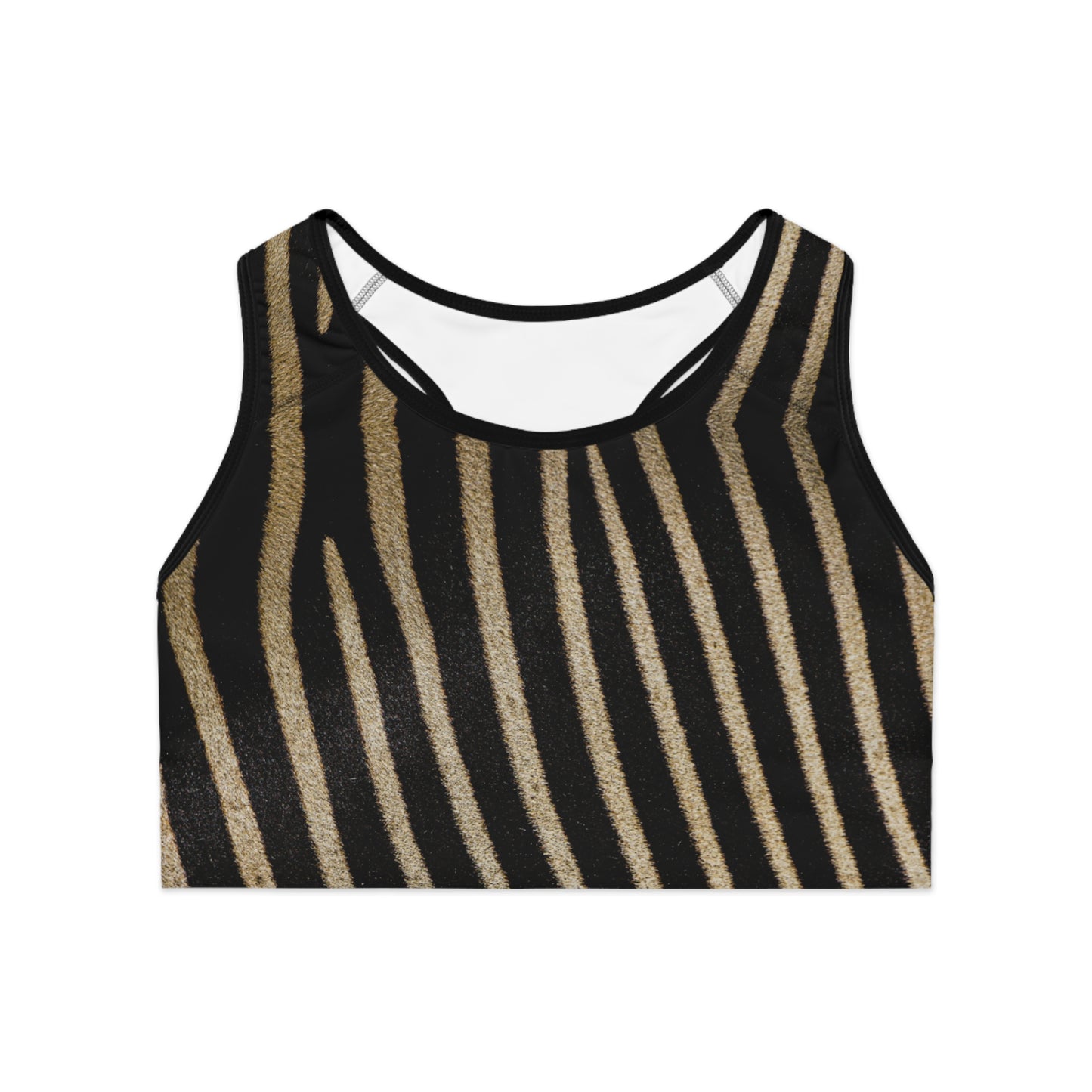 Stylish Zebra Print Sports Bra - Animal Print Bra for Women, Zebra Print Sports Bra (Matching Panties Sold Separately),