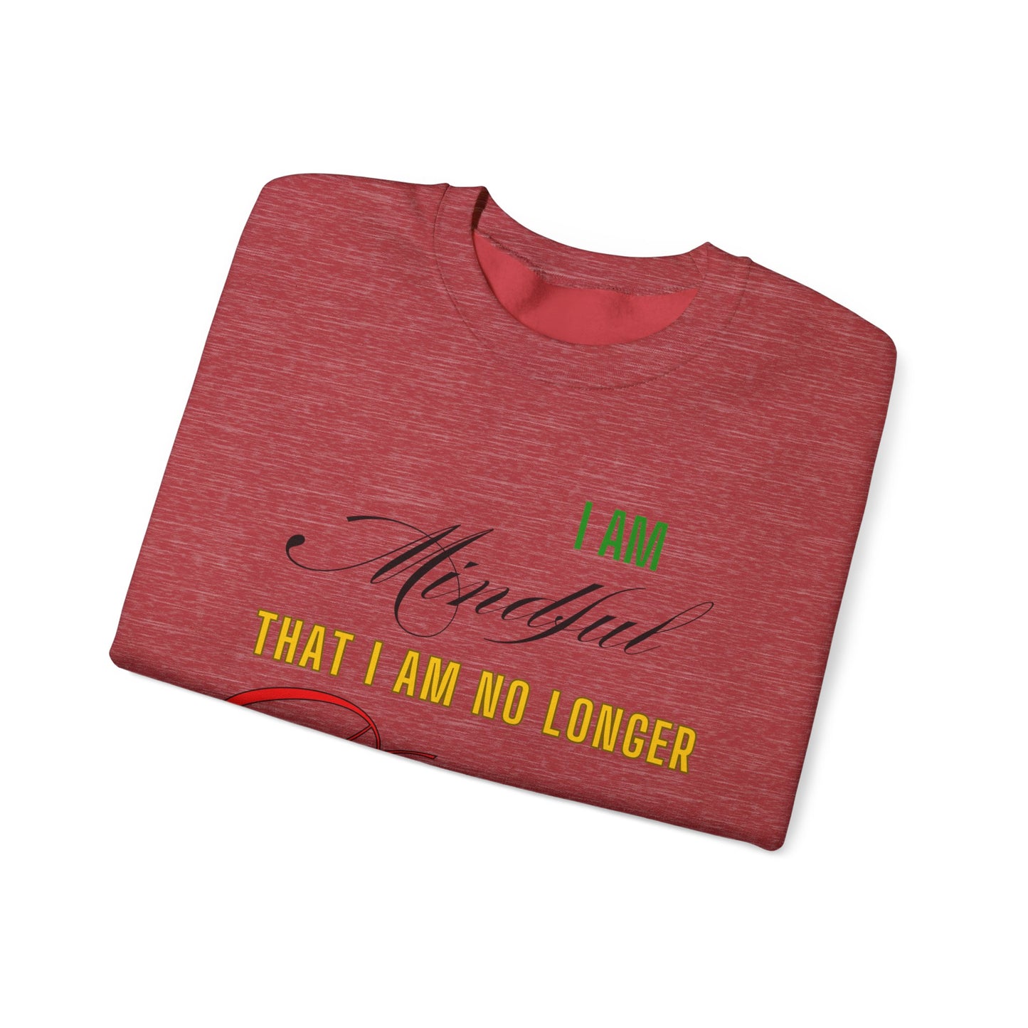 "Mindful But Not Demure" Heavy Blend™ Crewneck Sweatshirt, Demure Shirt, Funny Trendy Shirt, Viral Meme Shirt, Female Empowerment Shirt, Very Demure Very Mindful Very Cutesy, Minimalist Style